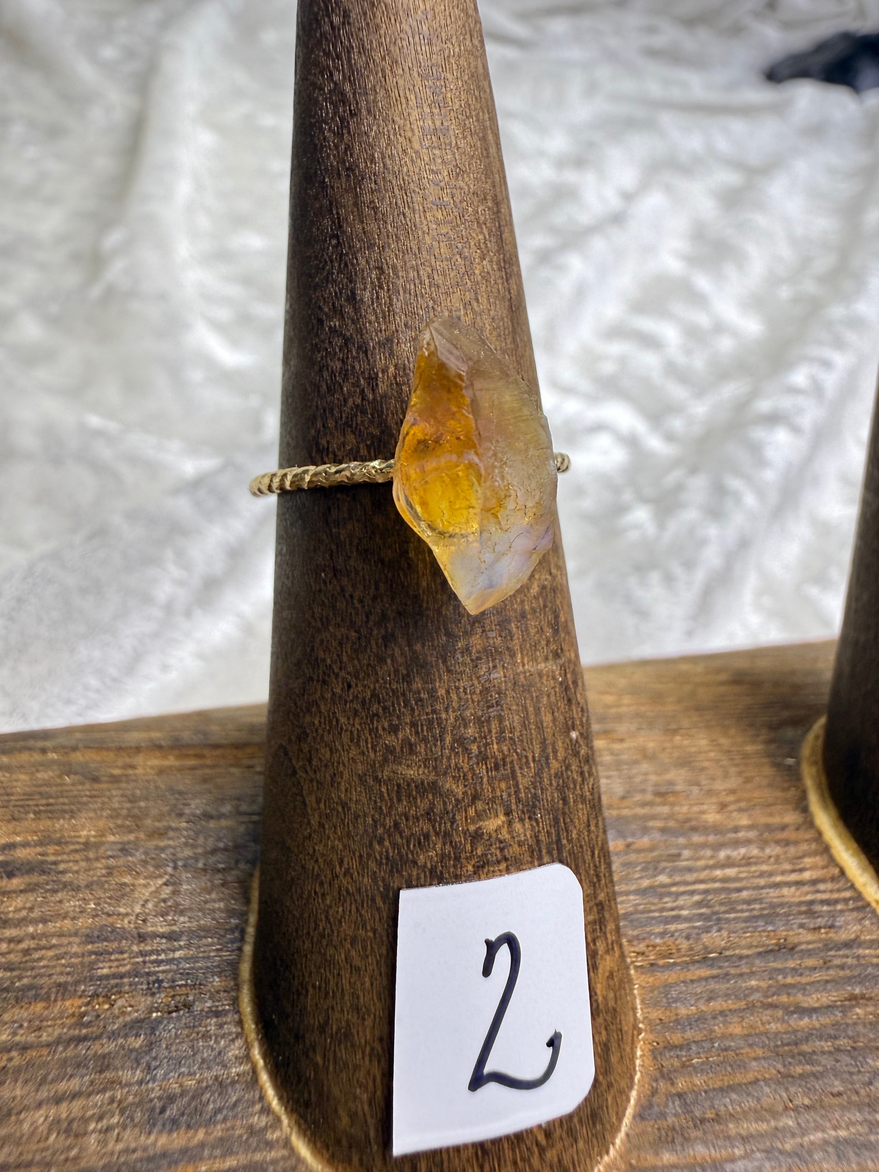 One-of-a-Kind Raw Citrine Ring #2 | Handmade Adjustable Hypoallergenic Crystal Jewelry