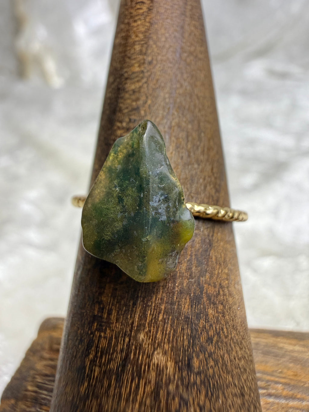 One-of-a-Kind Raw Emerald Ring #1 | Handmade Adjustable Hypoallergenic Crystal Jewelry