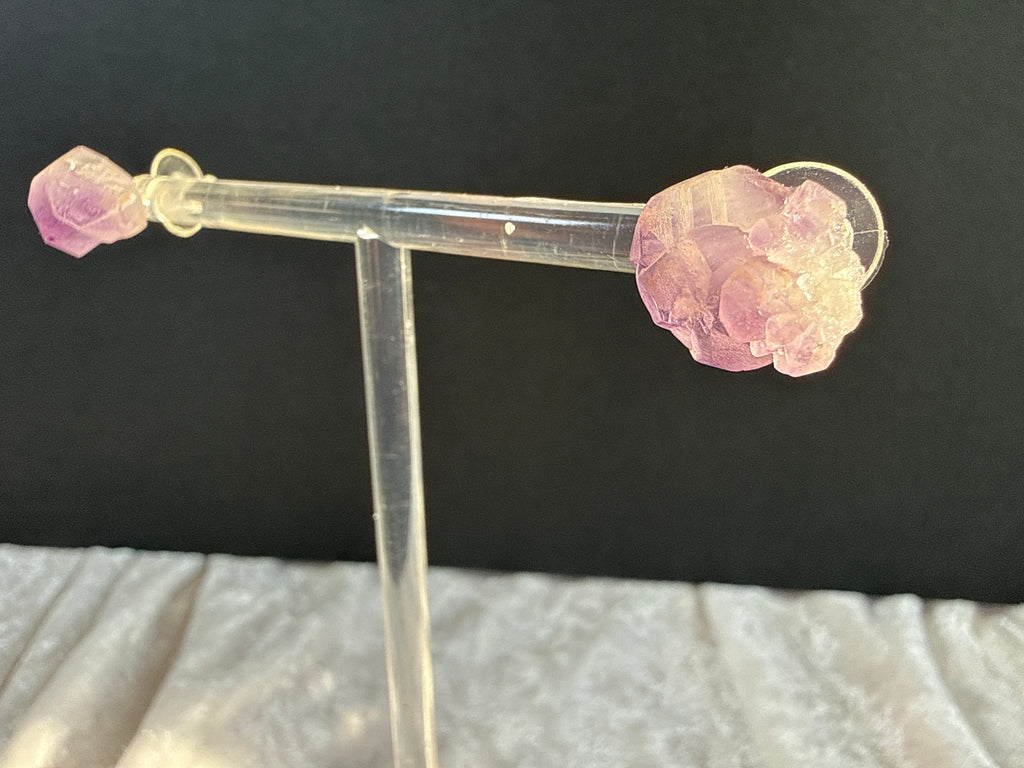 Raw Amethyst Crystal Earrings