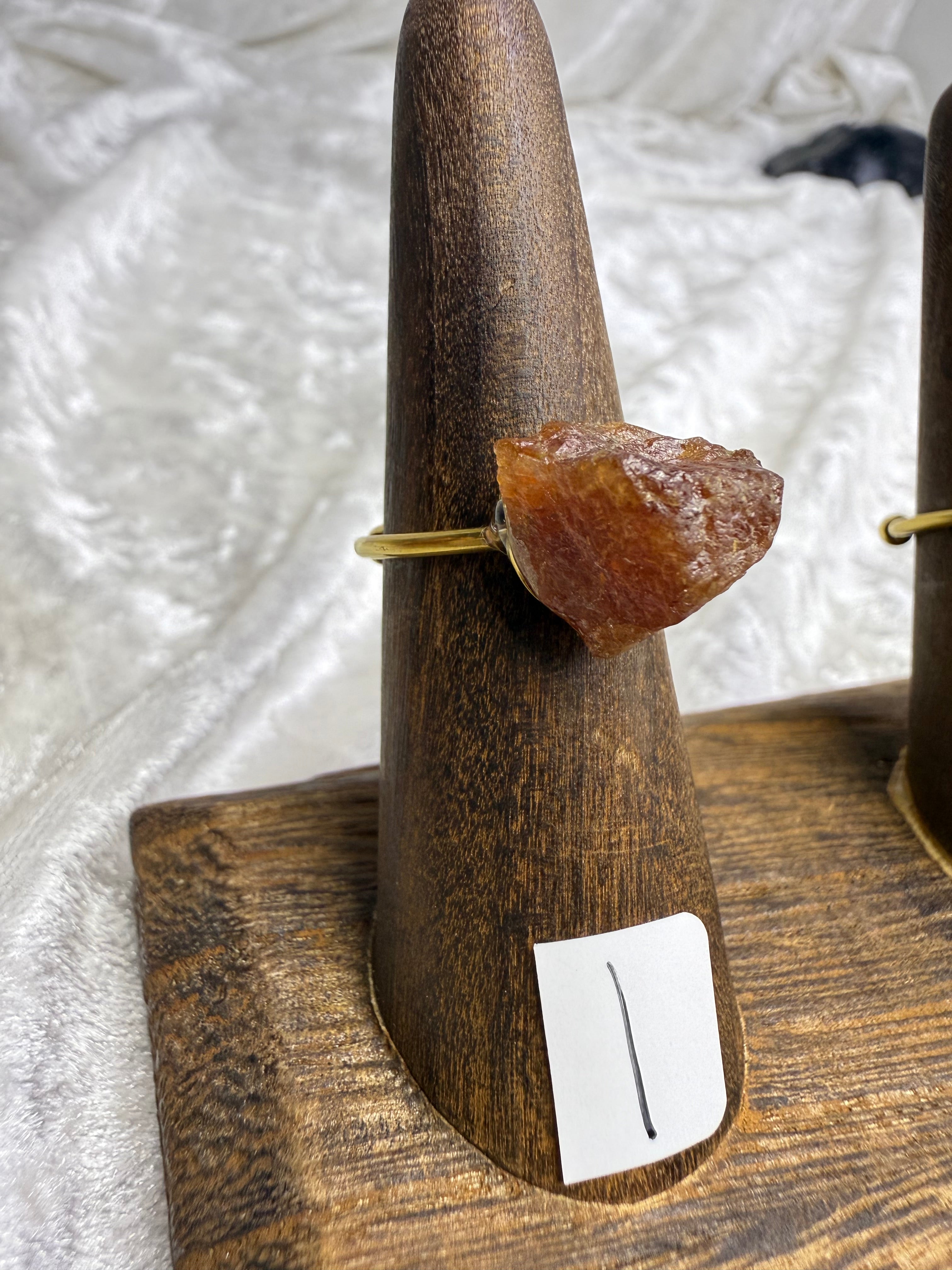 One-of-a-Kind Raw Garnet Ring #1 | Handmade Adjustable Hypoallergenic Crystal Jewelry