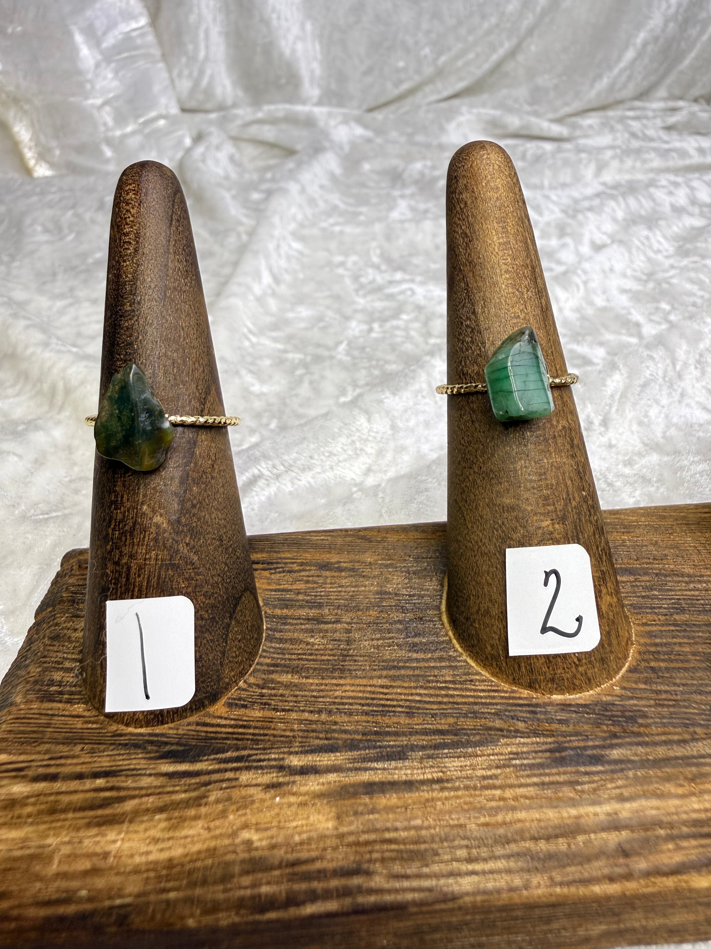 One-of-a-Kind Raw Emerald Ring #1 | Handmade Adjustable Hypoallergenic Crystal Jewelry