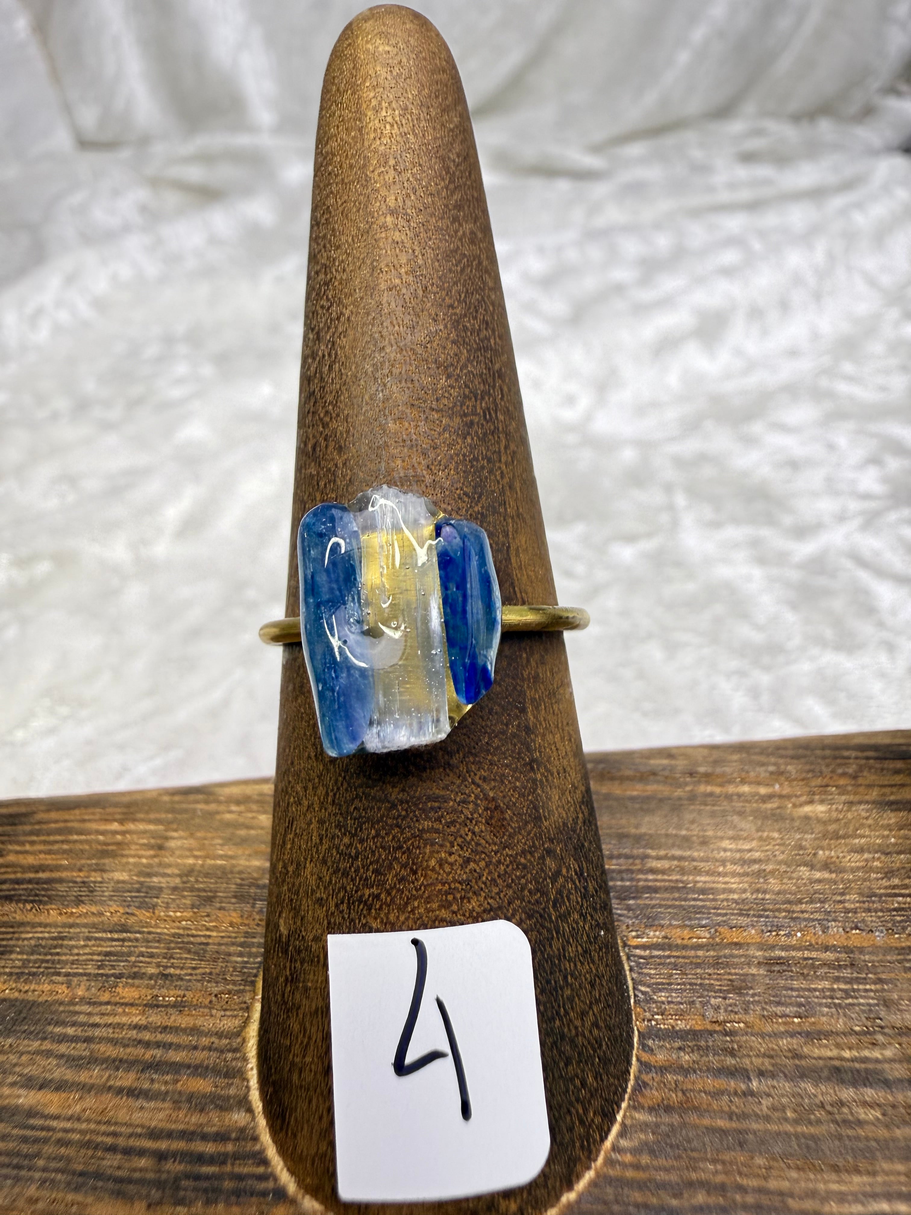 One-of-a-Kind Multi Stone Raw Selenite & Kyanite Ring | Handmade Adjustable Hypoallergenic Crystal Jewelry