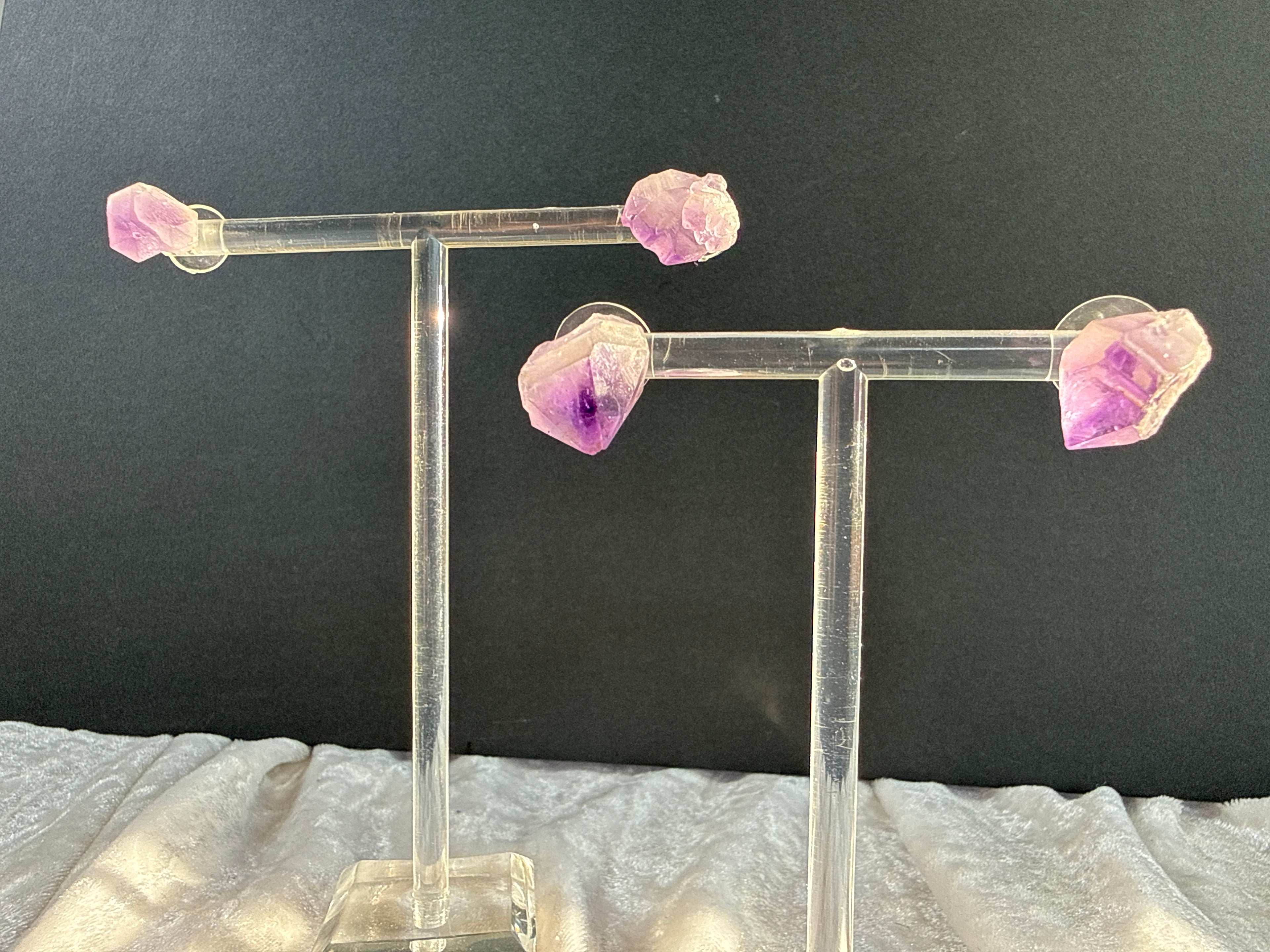 Raw Amethyst Crystal Earrings