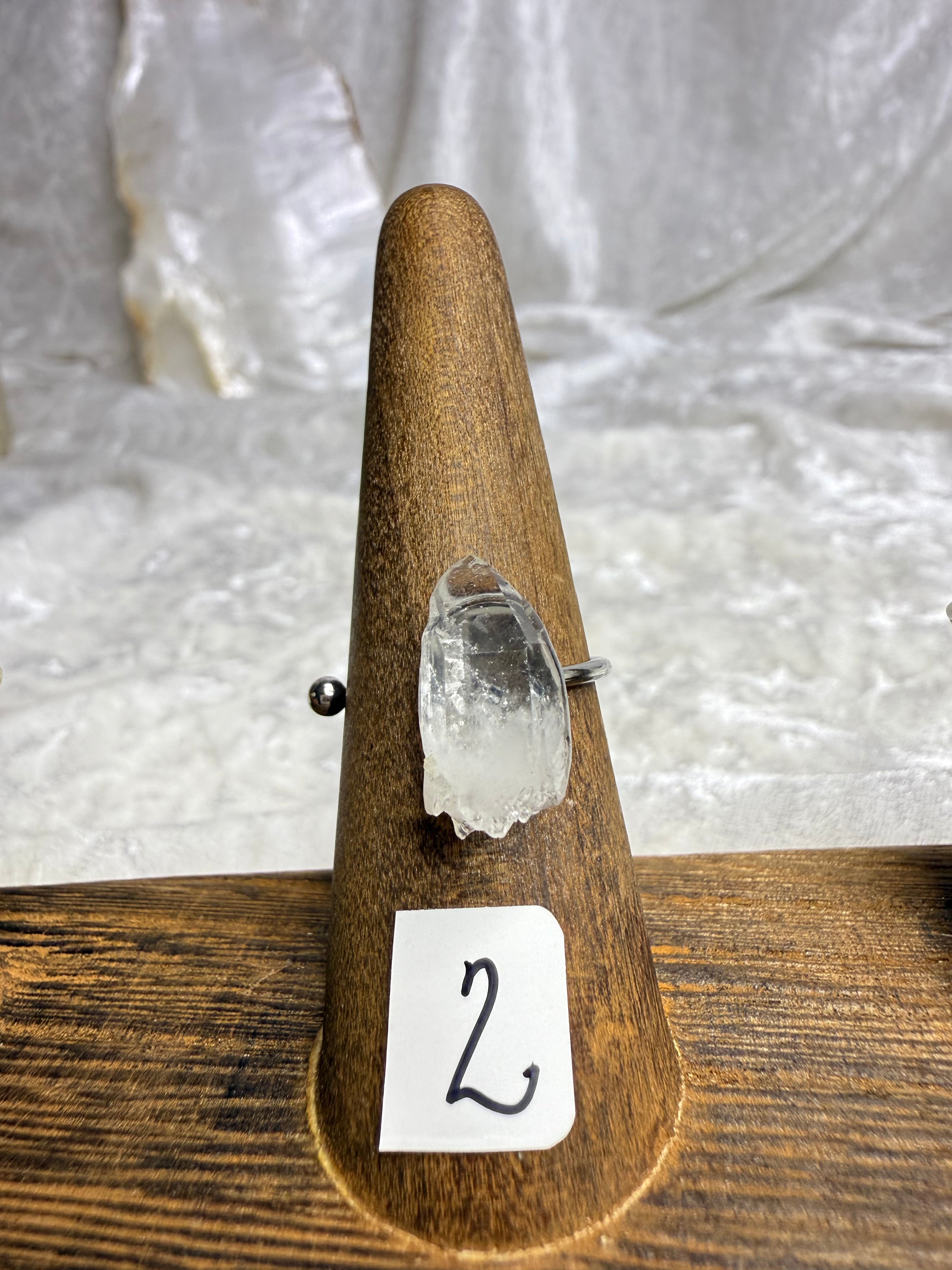 One-of-a-Kind Raw Clear Quartz Ring #2 | Handmade Adjustable Hypoallergenic Crystal Jewelry