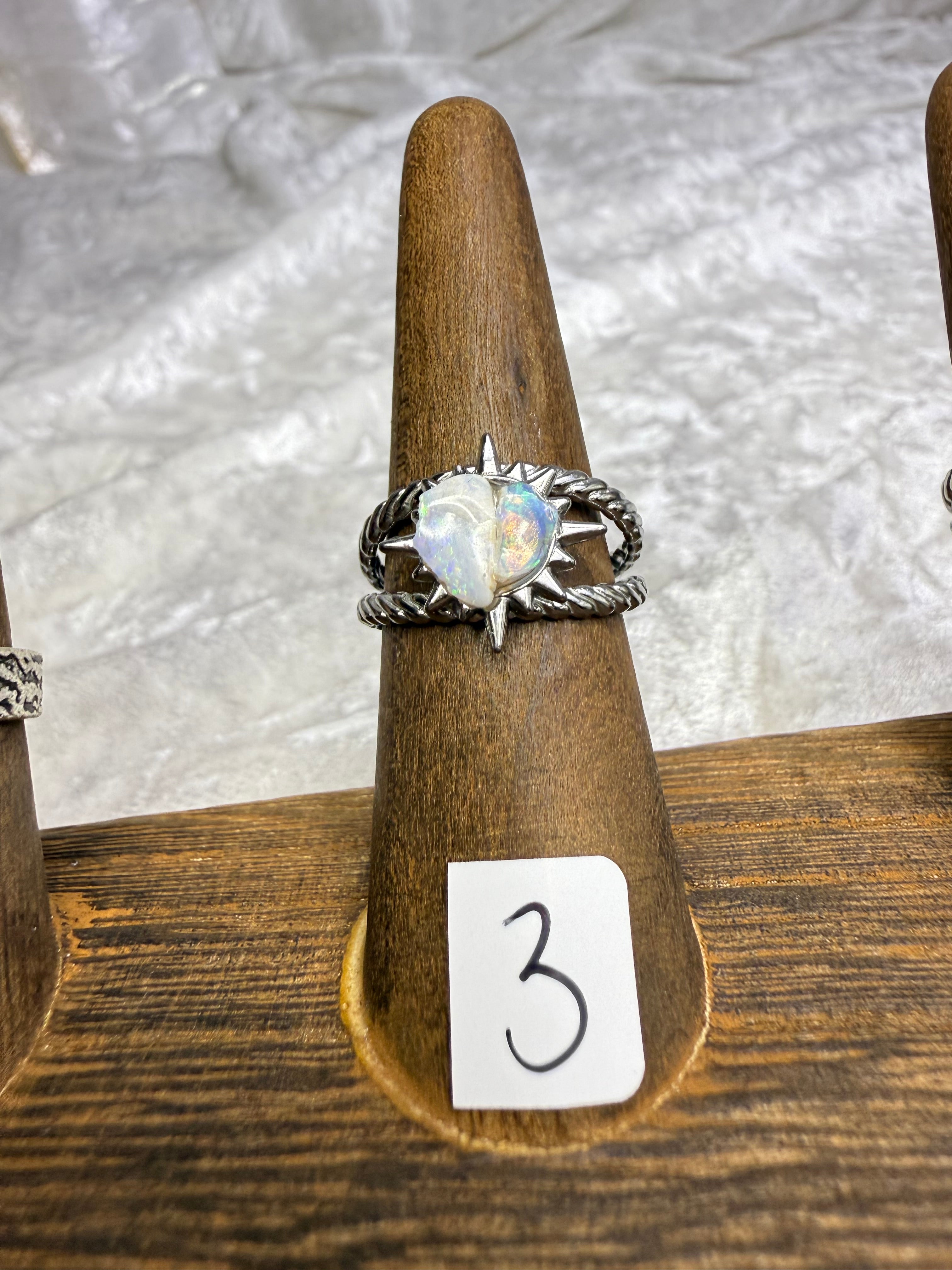 One-of-a-Kind Raw Opal Ring #3 | Handmade AdjustableHypoallergenic Crystal Jewelry