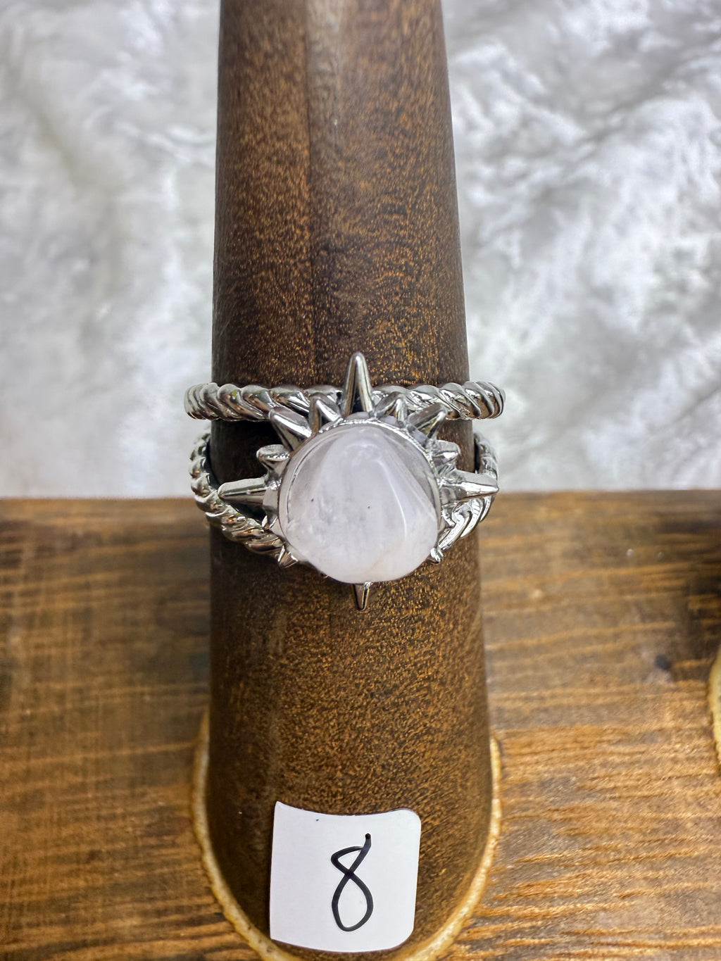 One-of-a-Kind Raw Clear Quartz Ring #8 | Handmade Adjustable Hypoallergenic Crystal Jewelry