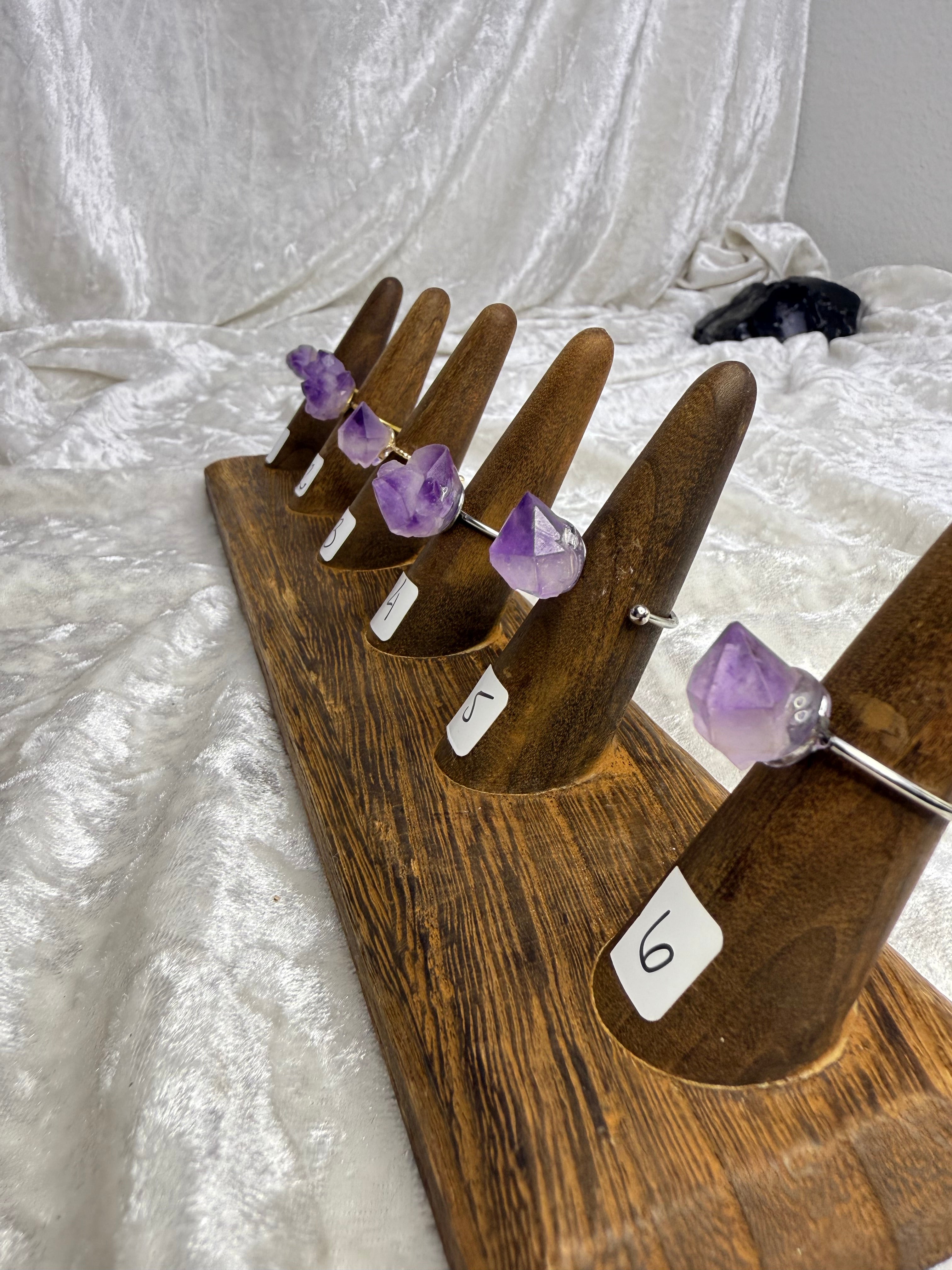One-of-a-Kind Raw Amethyst Ring #1 | Handmade Hypoallergenic Crystal Jewelry