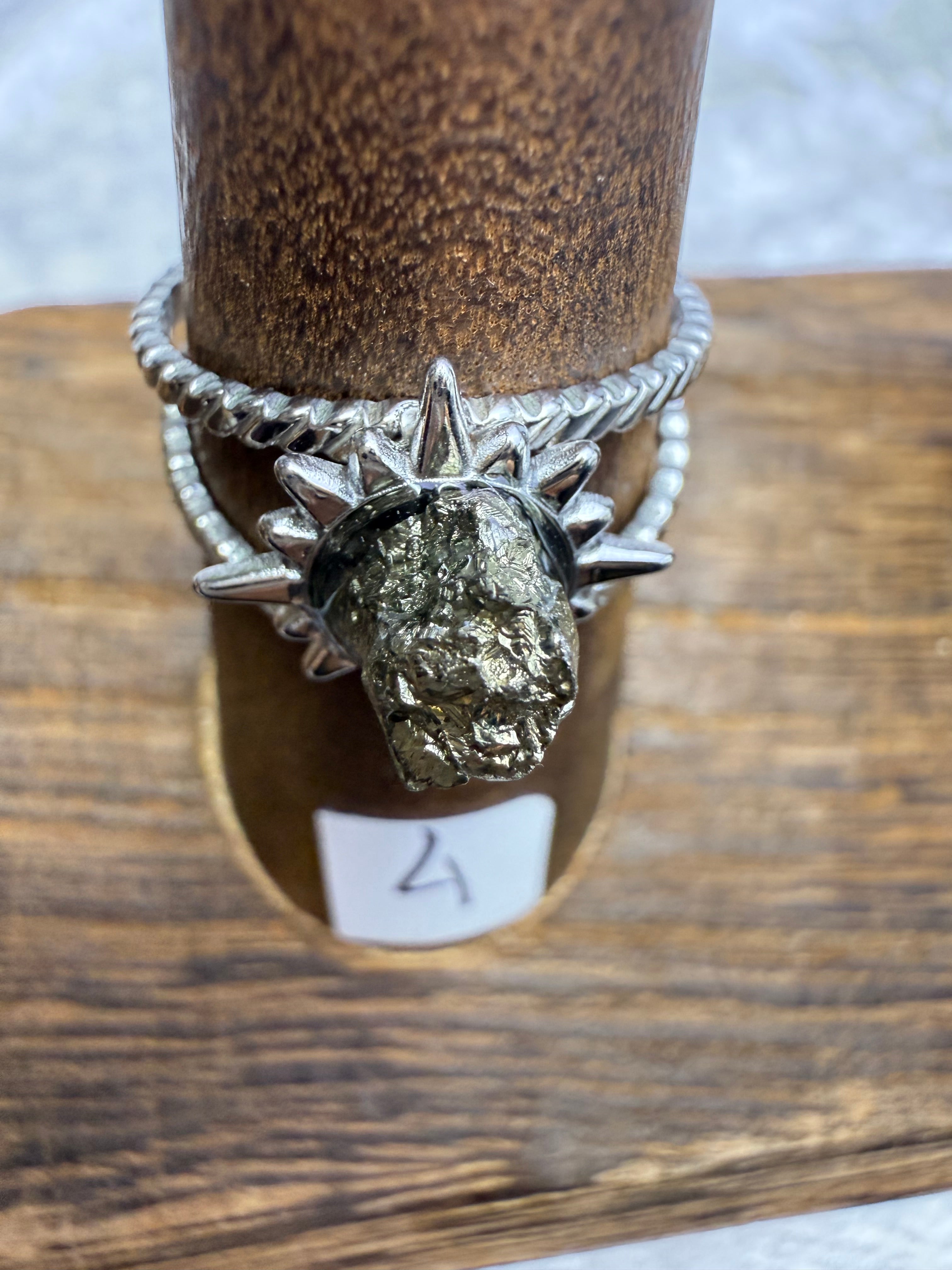 One-of-a-Kind Raw Pyrite Ring #4 | Handmade Adjustable Hypoallergenic Crystal Jewelry