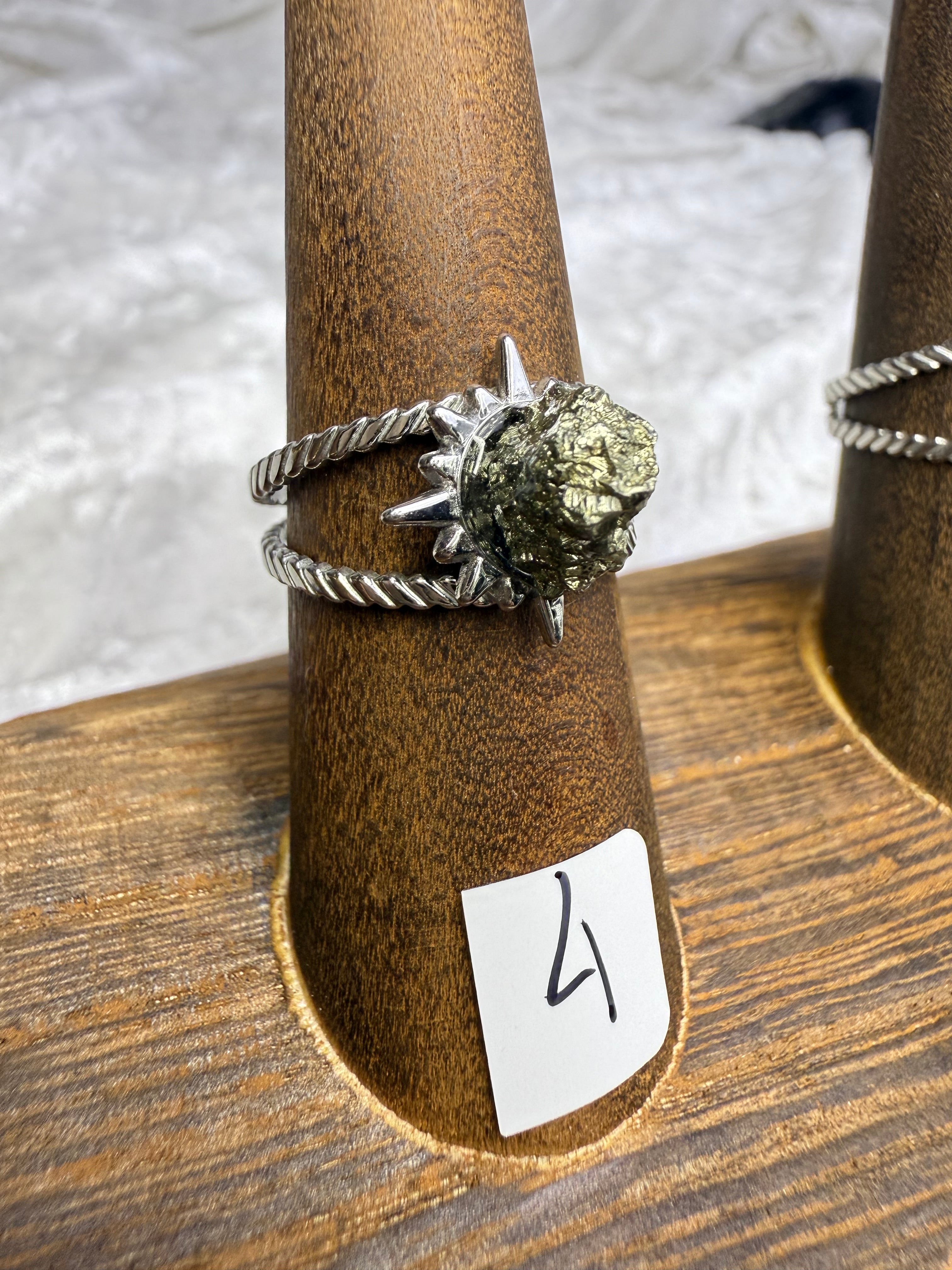 One-of-a-Kind Raw Pyrite Ring #4 | Handmade Adjustable Hypoallergenic Crystal Jewelry