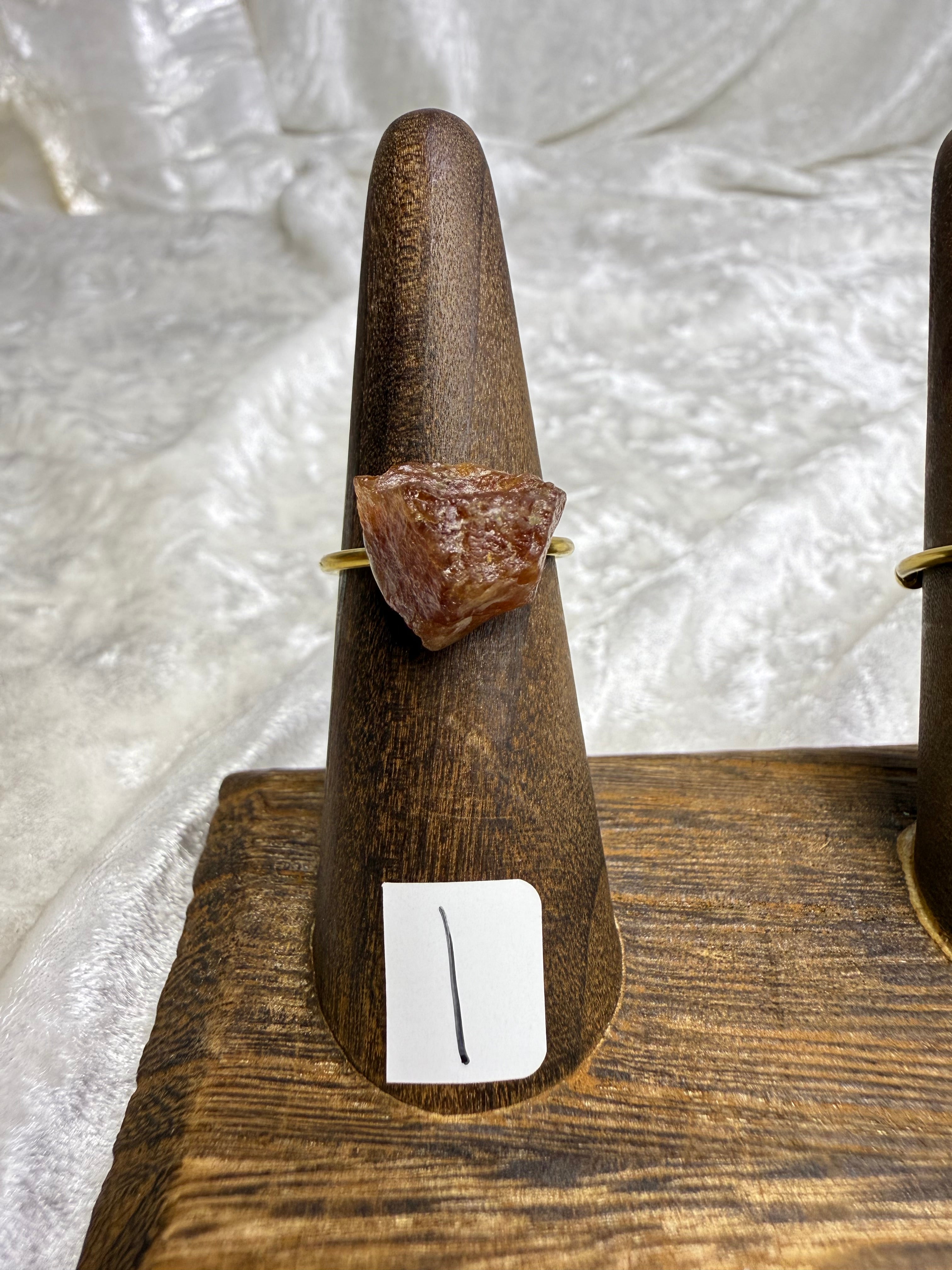 One-of-a-Kind Raw Garnet Ring #1 | Handmade Adjustable Hypoallergenic Crystal Jewelry