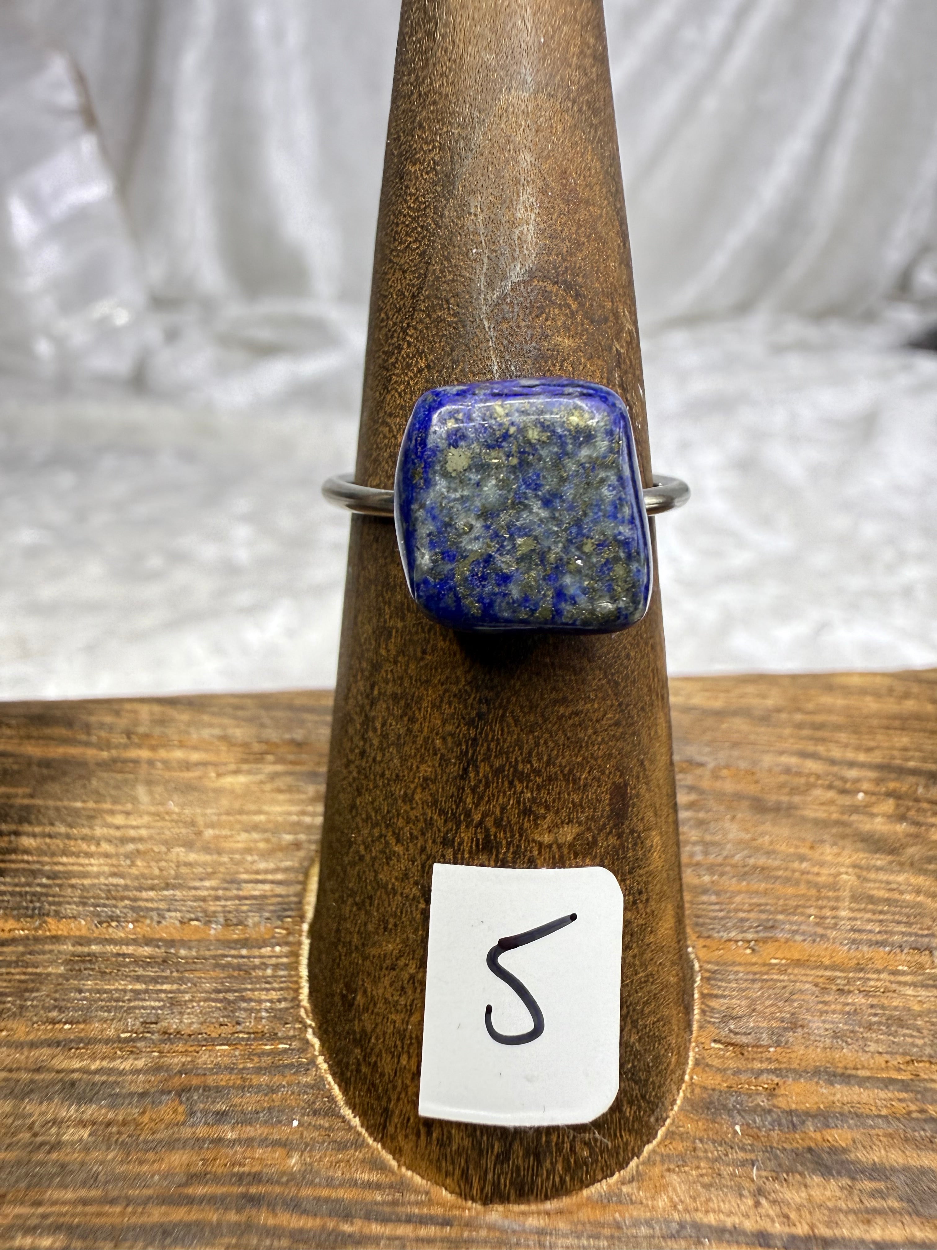 One-of-a-Kind Lapis Lazuli Ring #5 | Handmade Adjustable Hypoallergenic Crystal Jewelry