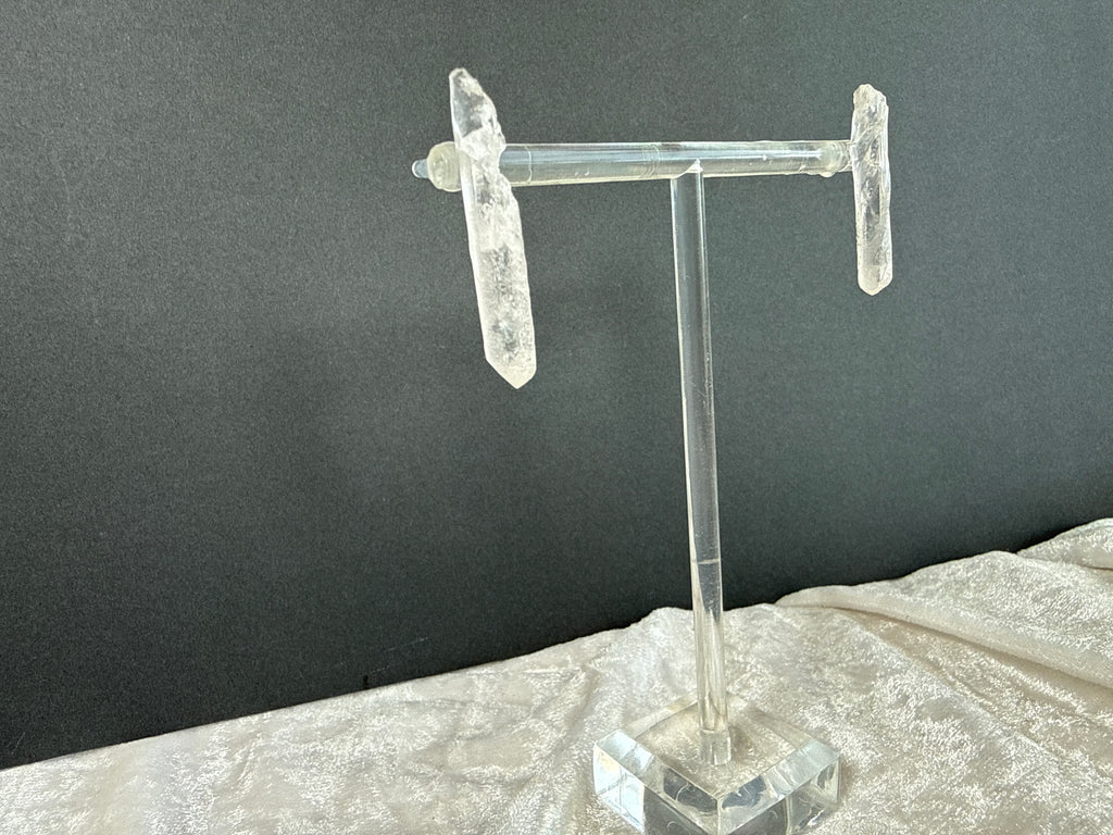 Clear Quartz Raw Crystal Earrings
