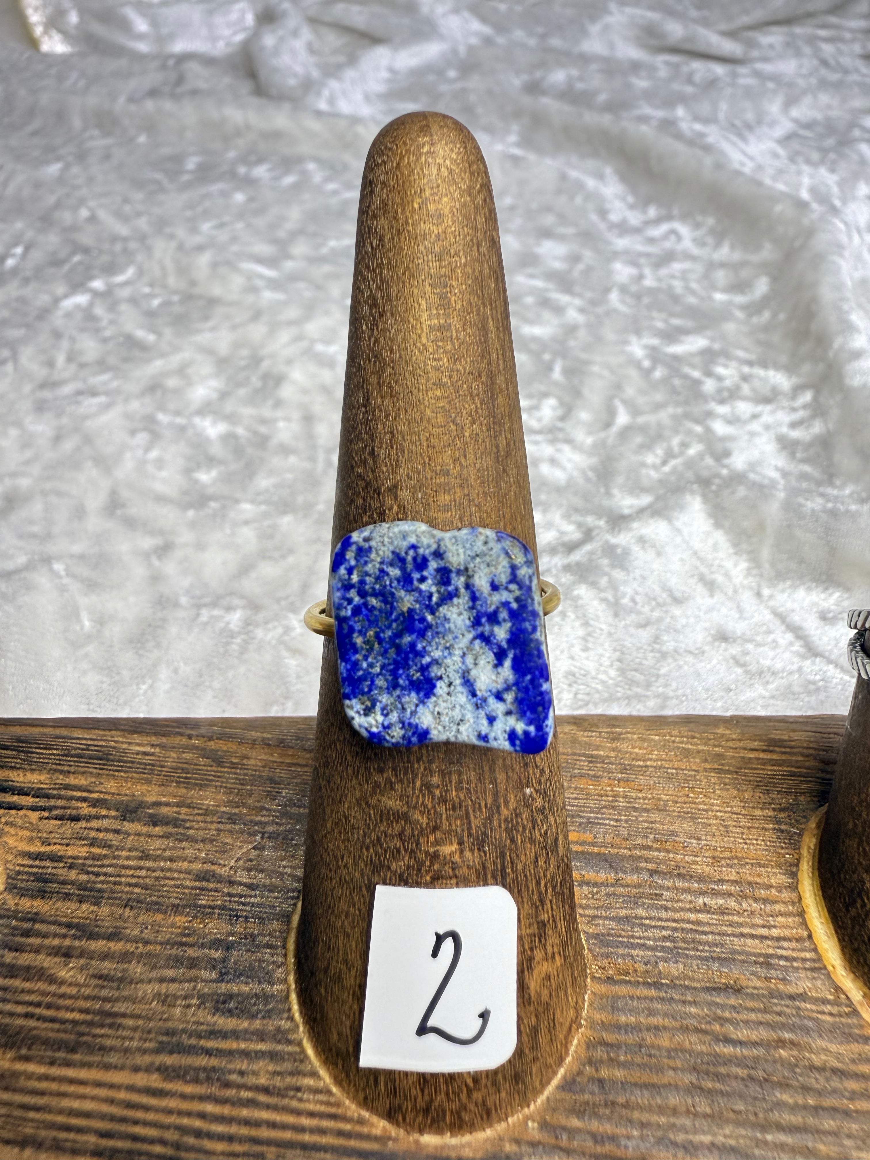 One-of-a-Kind Raw Lapis Lazuli Ring #2 | Handmade Adjustable Hypoallergenic Crystal Jewelry