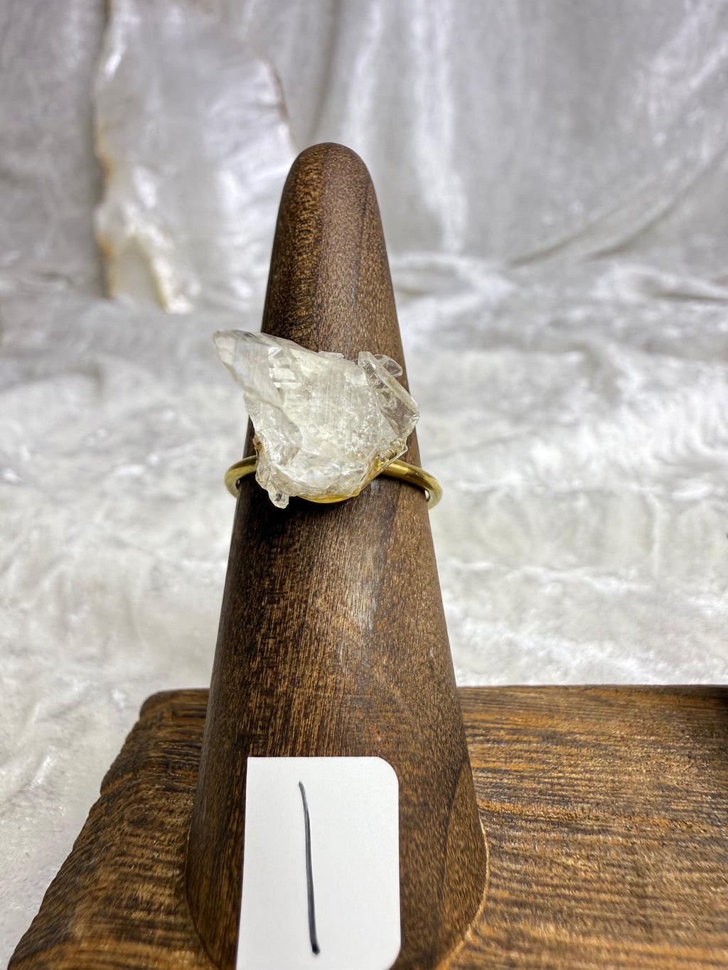 One-of-a-Kind Raw Clear Quartz Ring #1 | Handmade Adjustable Hypoallergenic Crystal Jewelry