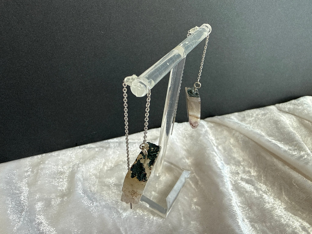 Raw Amethyst Crystal Threader Earrings