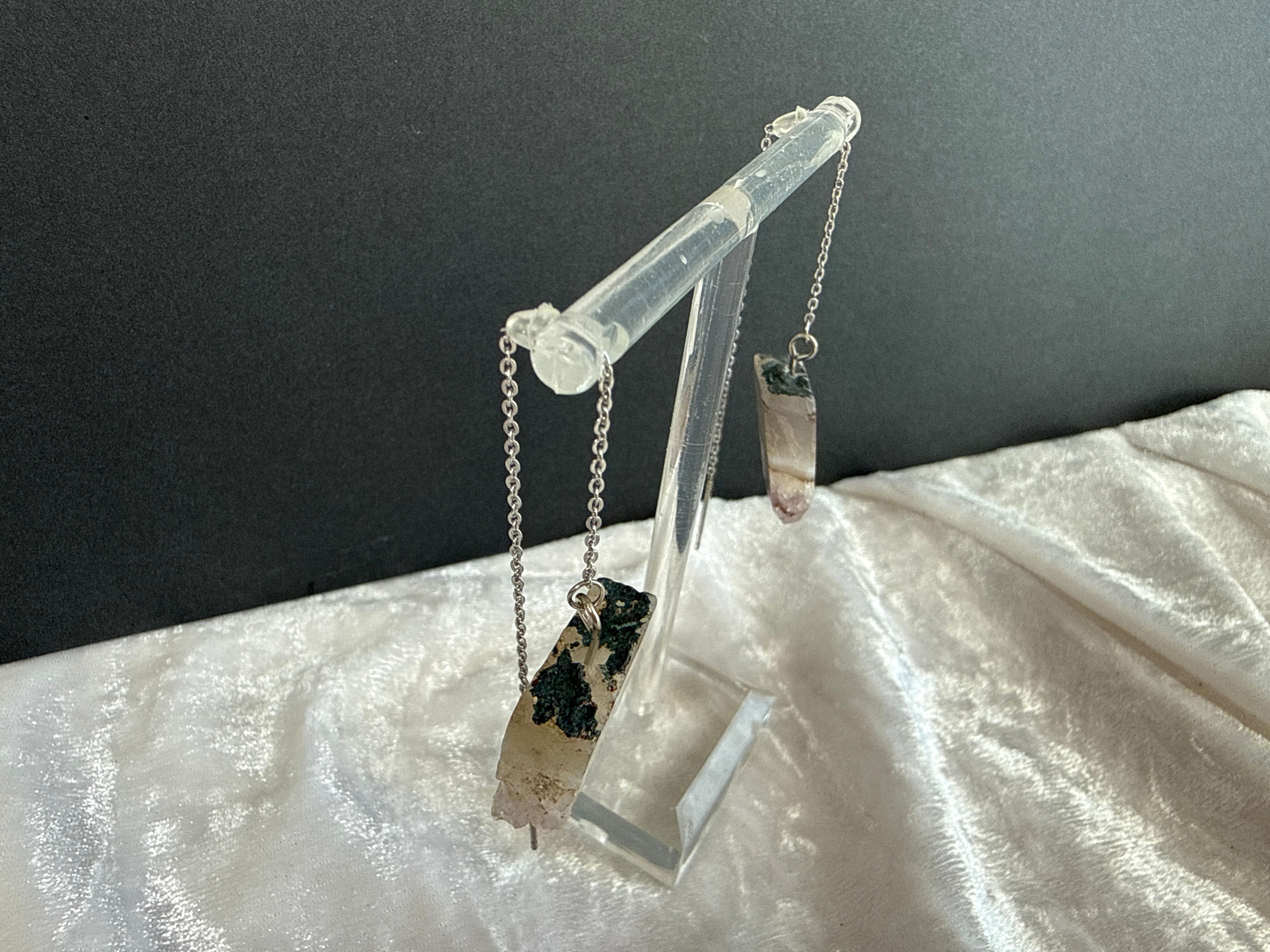 Raw Amethyst Crystal Threader Earrings