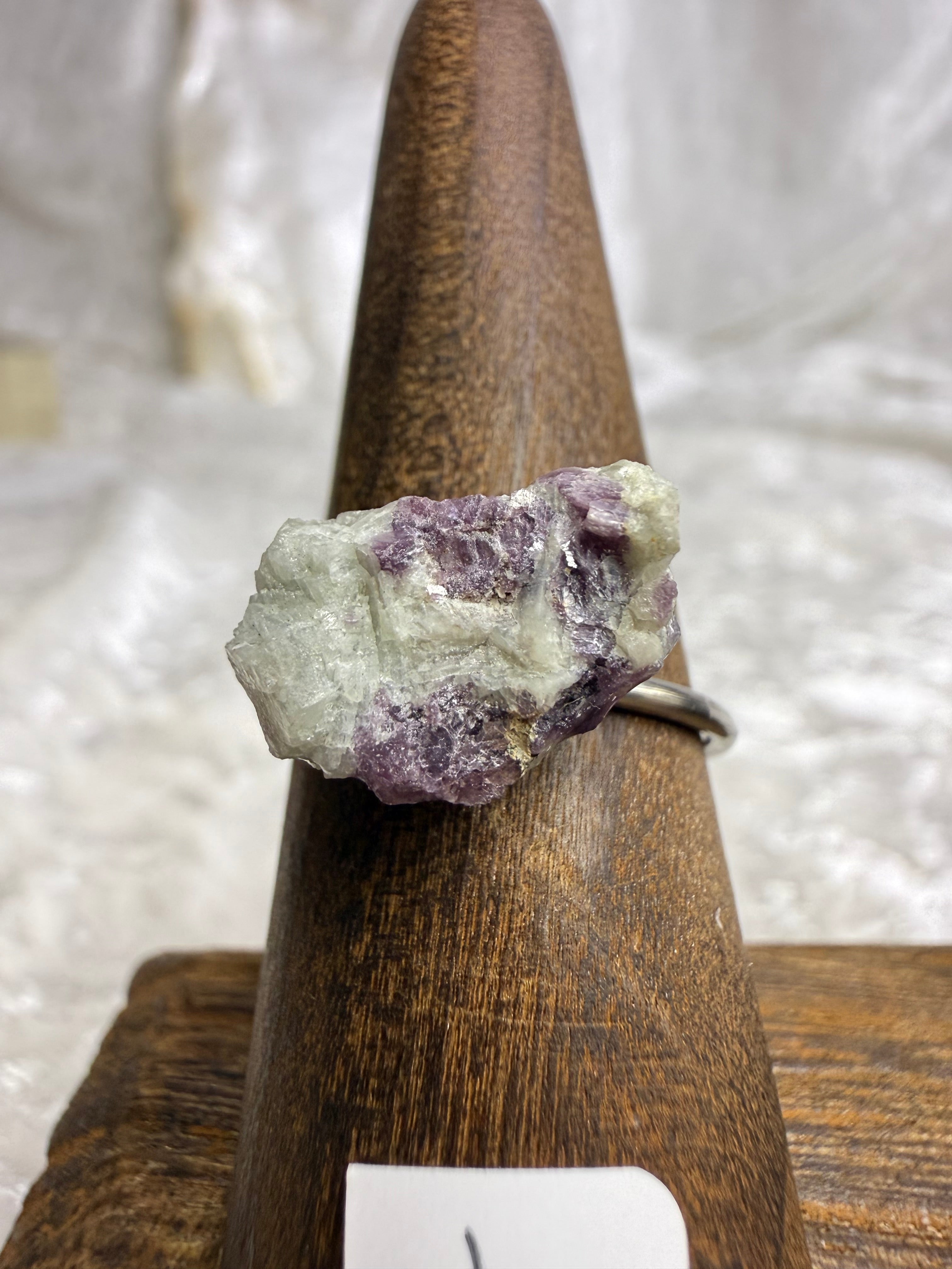 One-of-a-Kind Raw Lepidolite Ring #1 | Handmade Adjustable Hypoallergenic Crystal Jewelry
