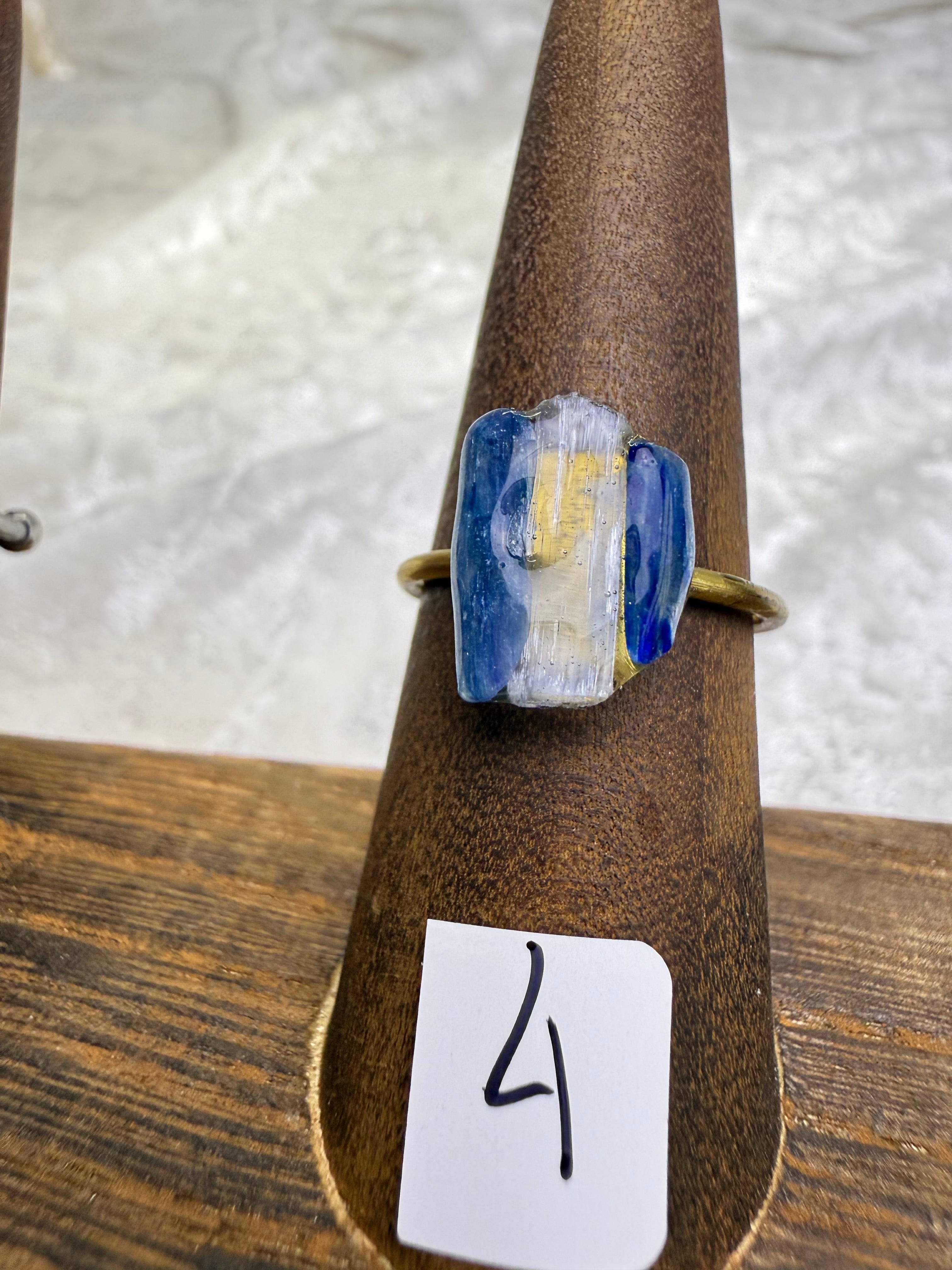 One-of-a-Kind Multi Stone Raw Selenite & Kyanite Ring | Handmade Adjustable Hypoallergenic Crystal Jewelry