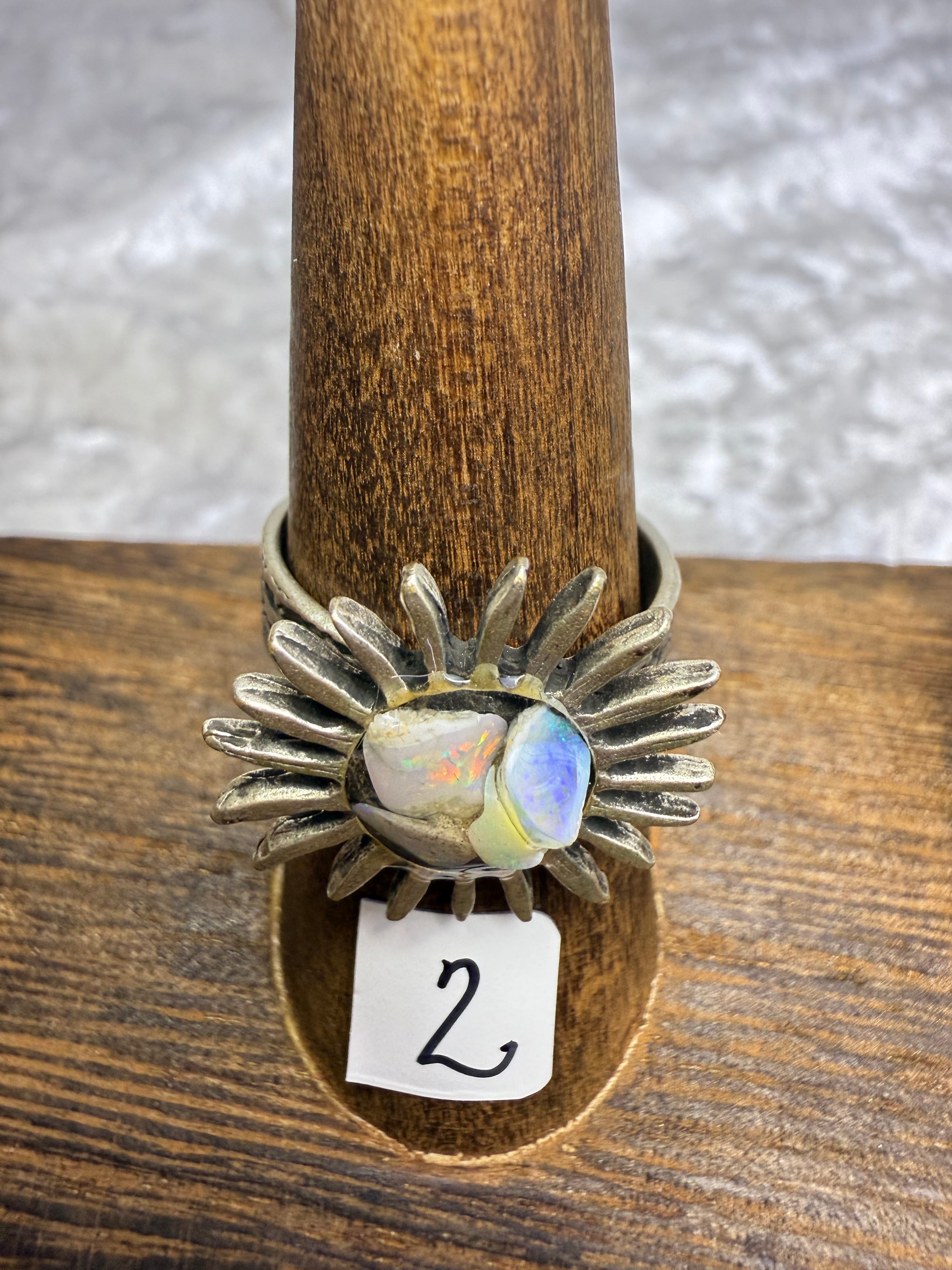 One-of-a-Kind Raw Opal Ring #2 | Handmade Hypoallergenic Crystal Jewelry