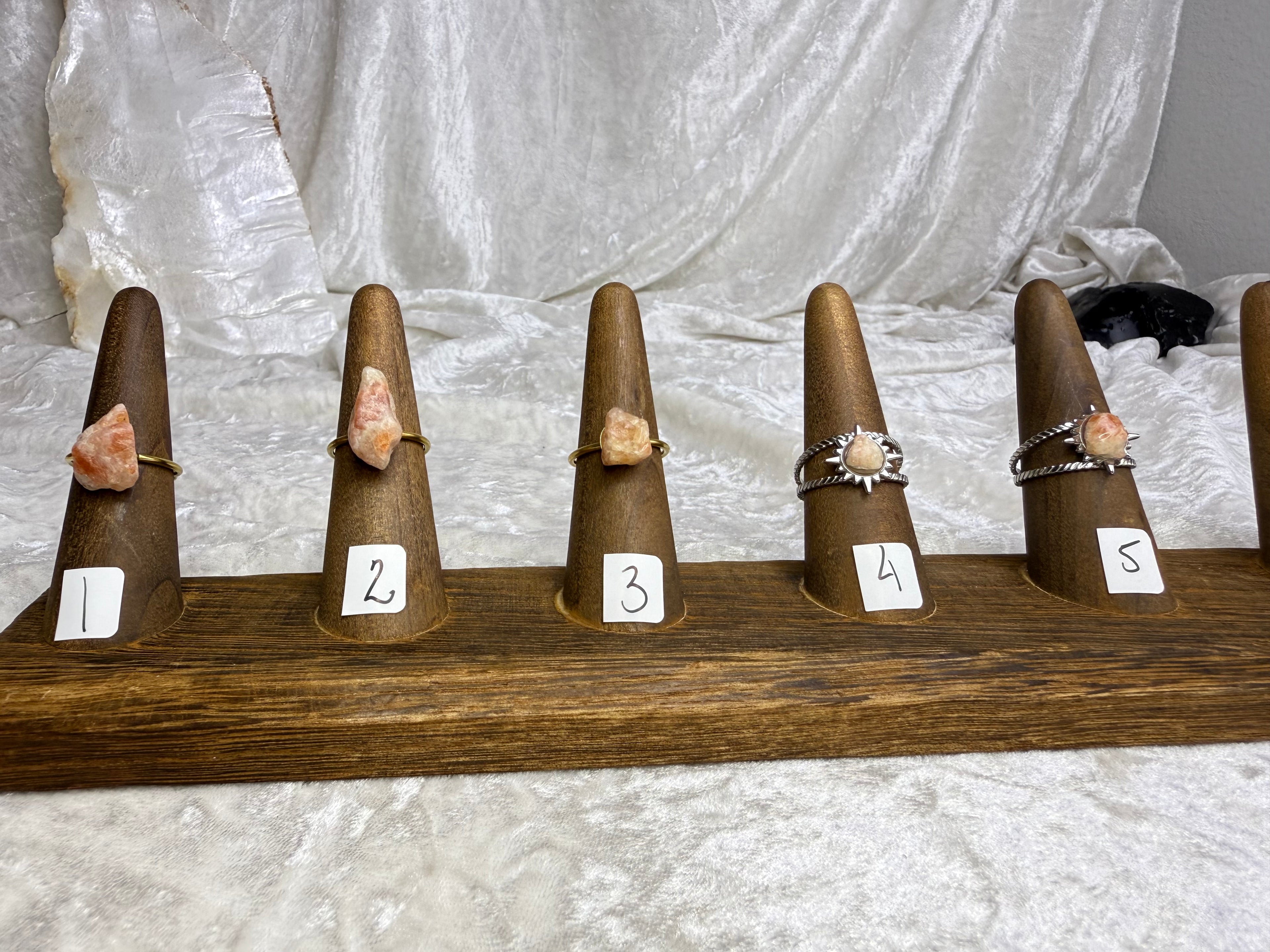 One-of-a-Kind Raw Sunstone Ring #1 | Handmade Adjustable Hypoallergenic Crystal Jewelry