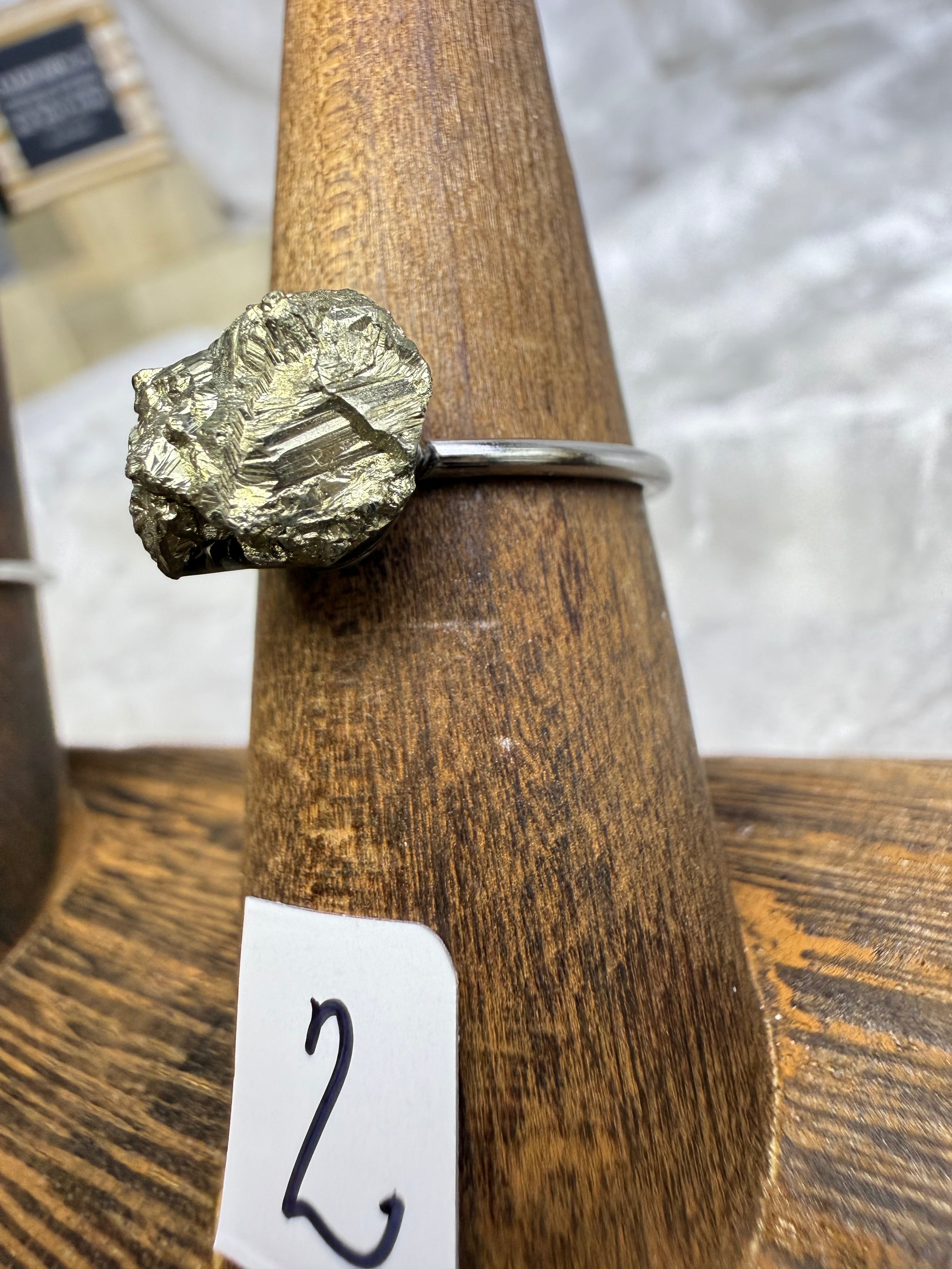 One-of-a-Kind Raw Pyrite Ring #2 | Handmade Adjustable Hypoallergenic Crystal Jewelry