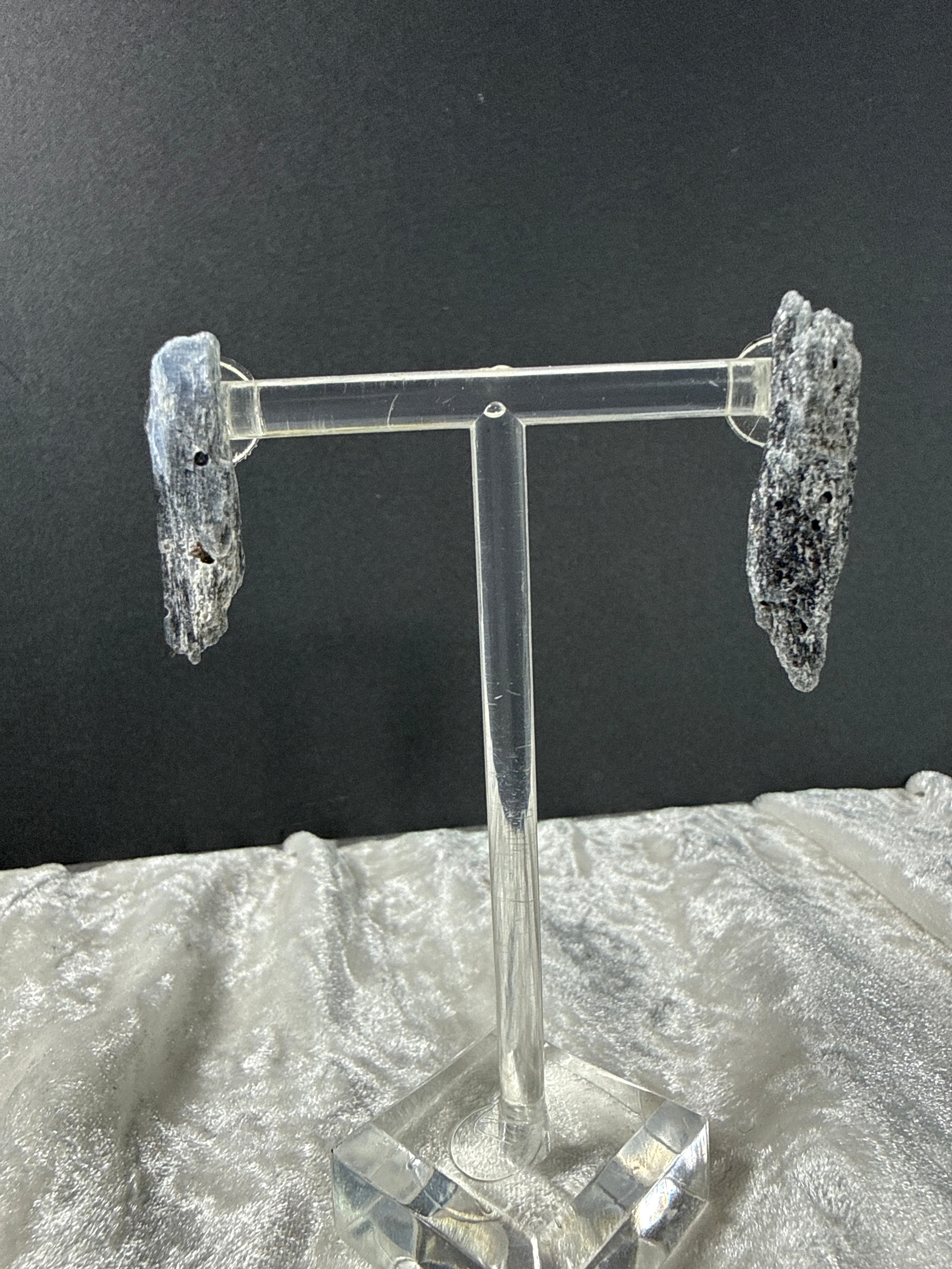 Raw Kyanite Crystal Earrings - Metal Free