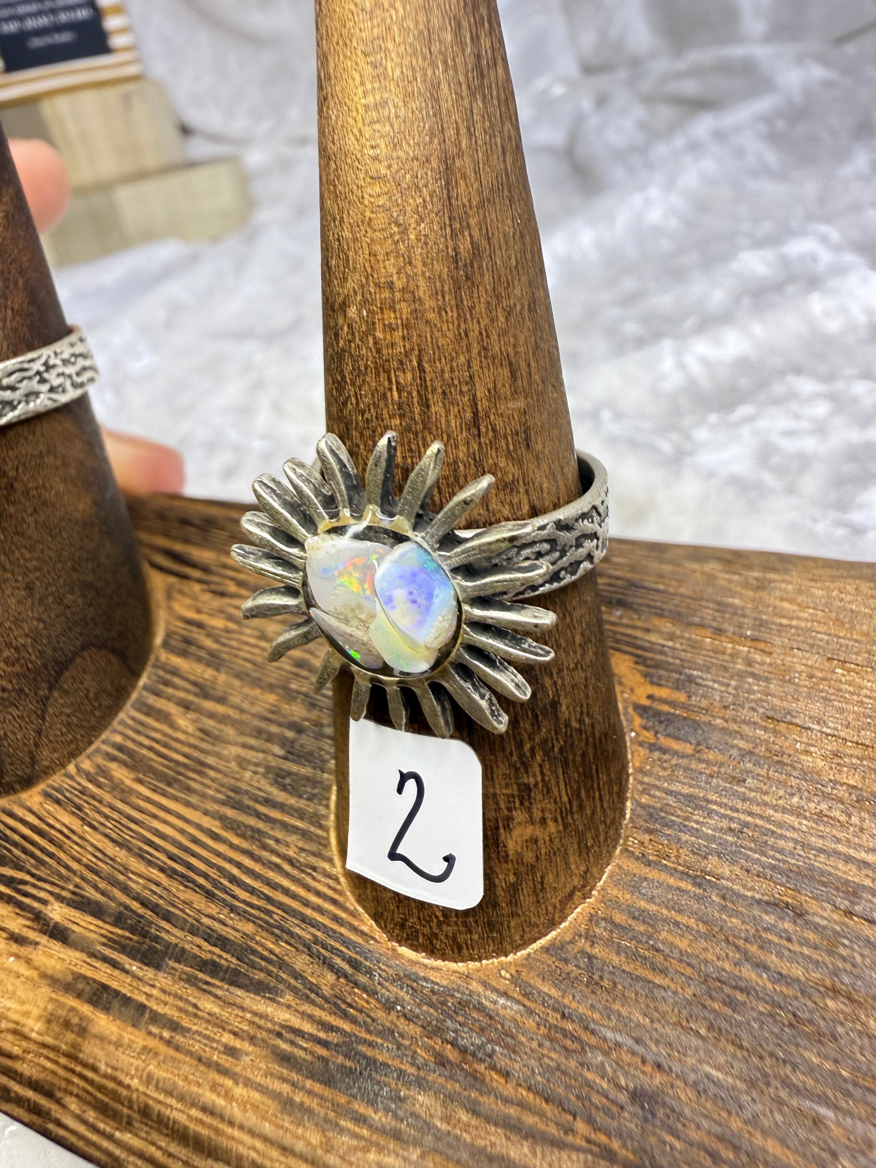 One-of-a-Kind Raw Opal Ring #2 | Handmade Hypoallergenic Crystal Jewelry