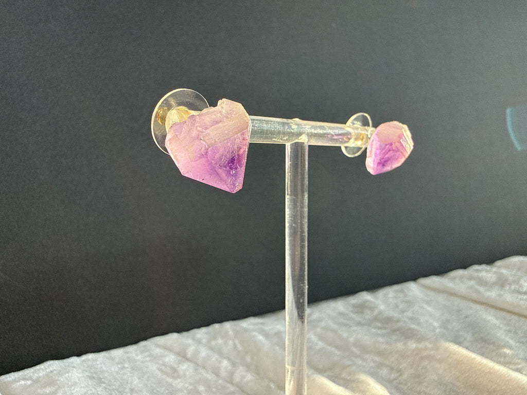 Raw Amethyst Crystal Earrings