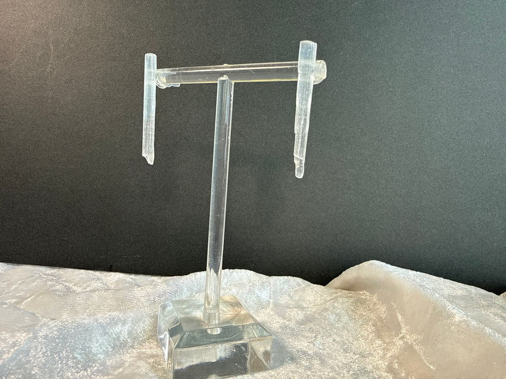 Raw Selenite Wand Crystal Earrings