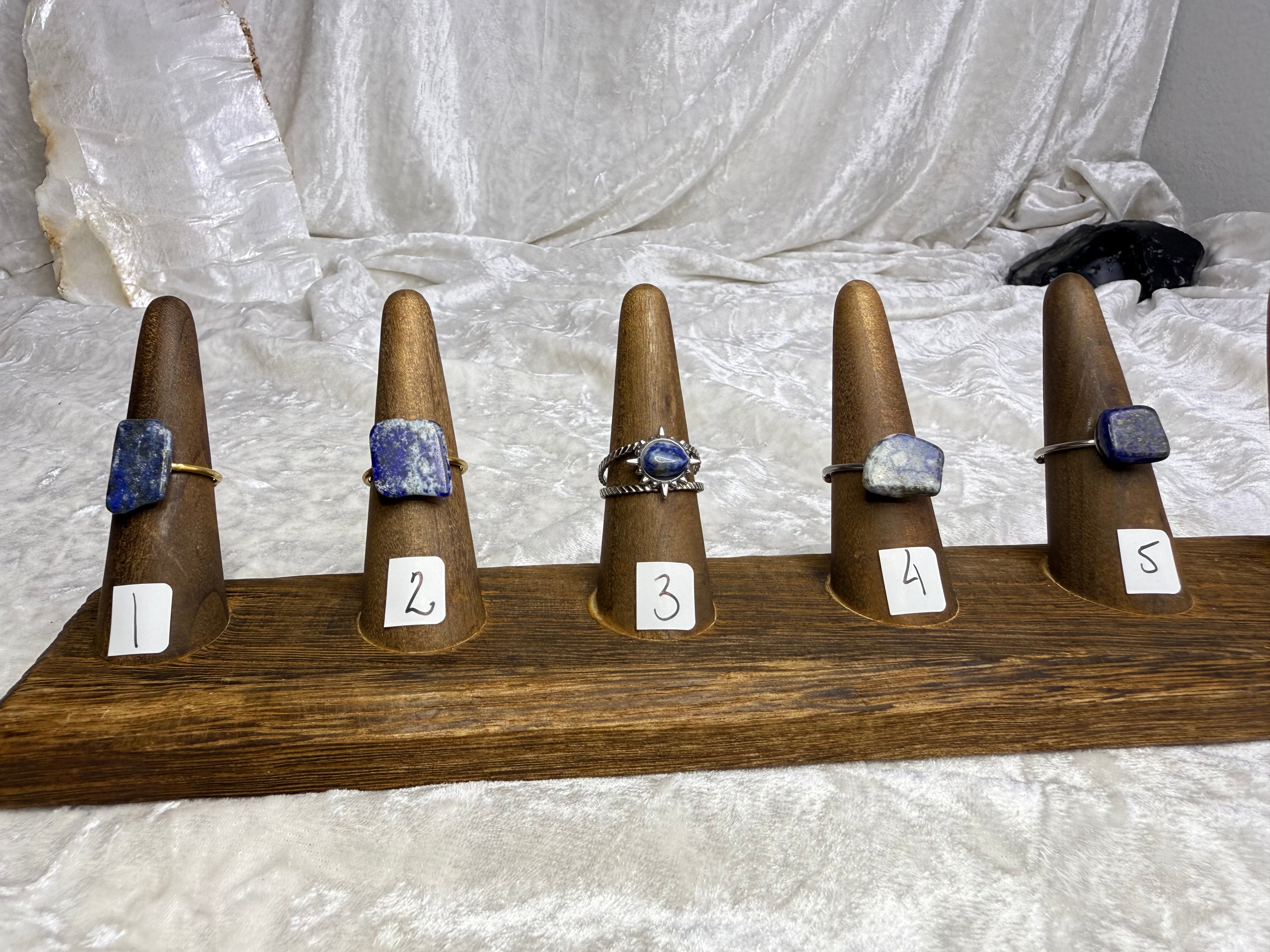 One-of-a-Kind Lapis Lazuli Ring #5 | Handmade Adjustable Hypoallergenic Crystal Jewelry