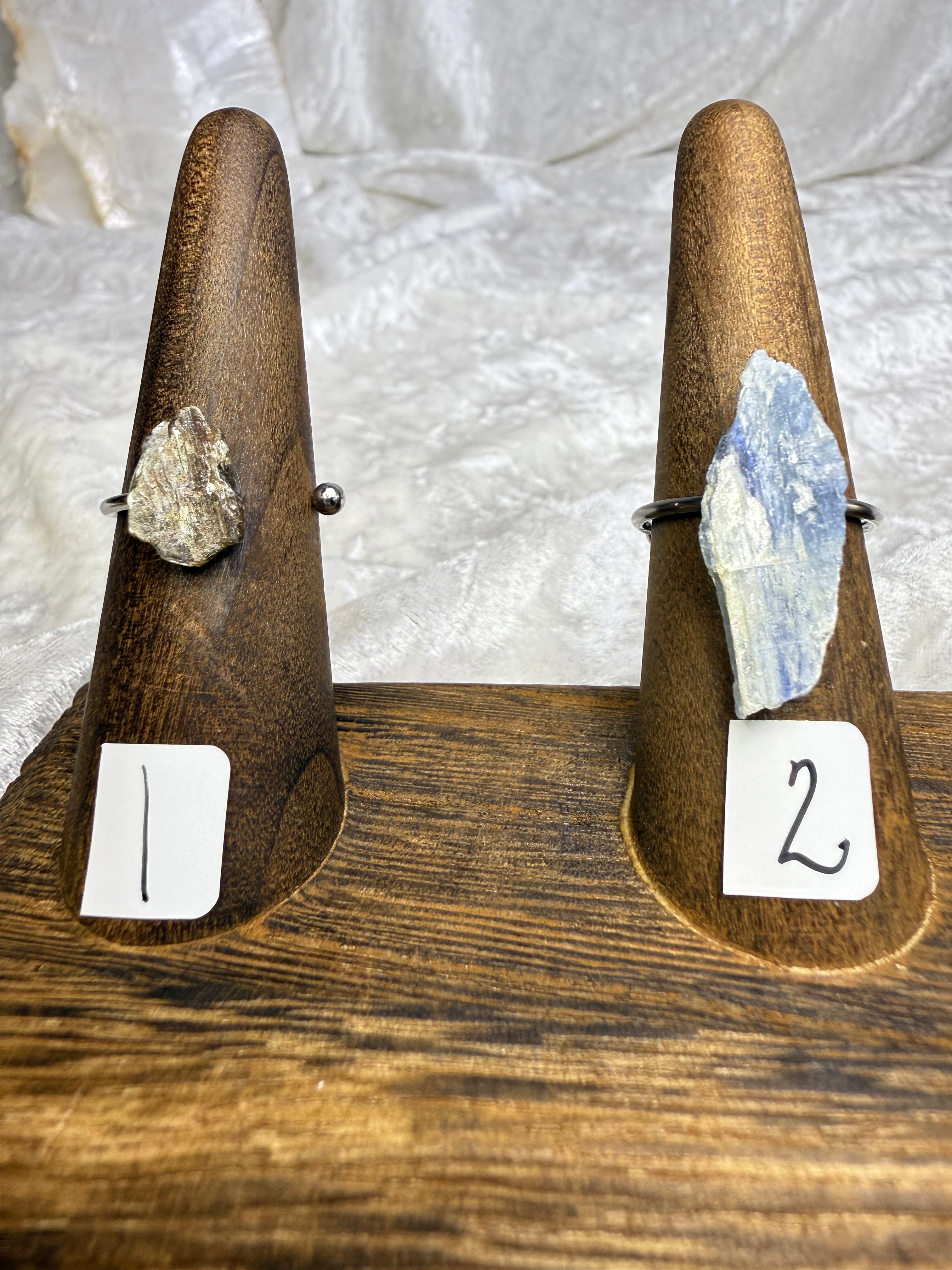 One-of-a-Kind Raw Kyanite Ring #1 | Handmade Adjustable Hypoallergenic Crystal Jewelry