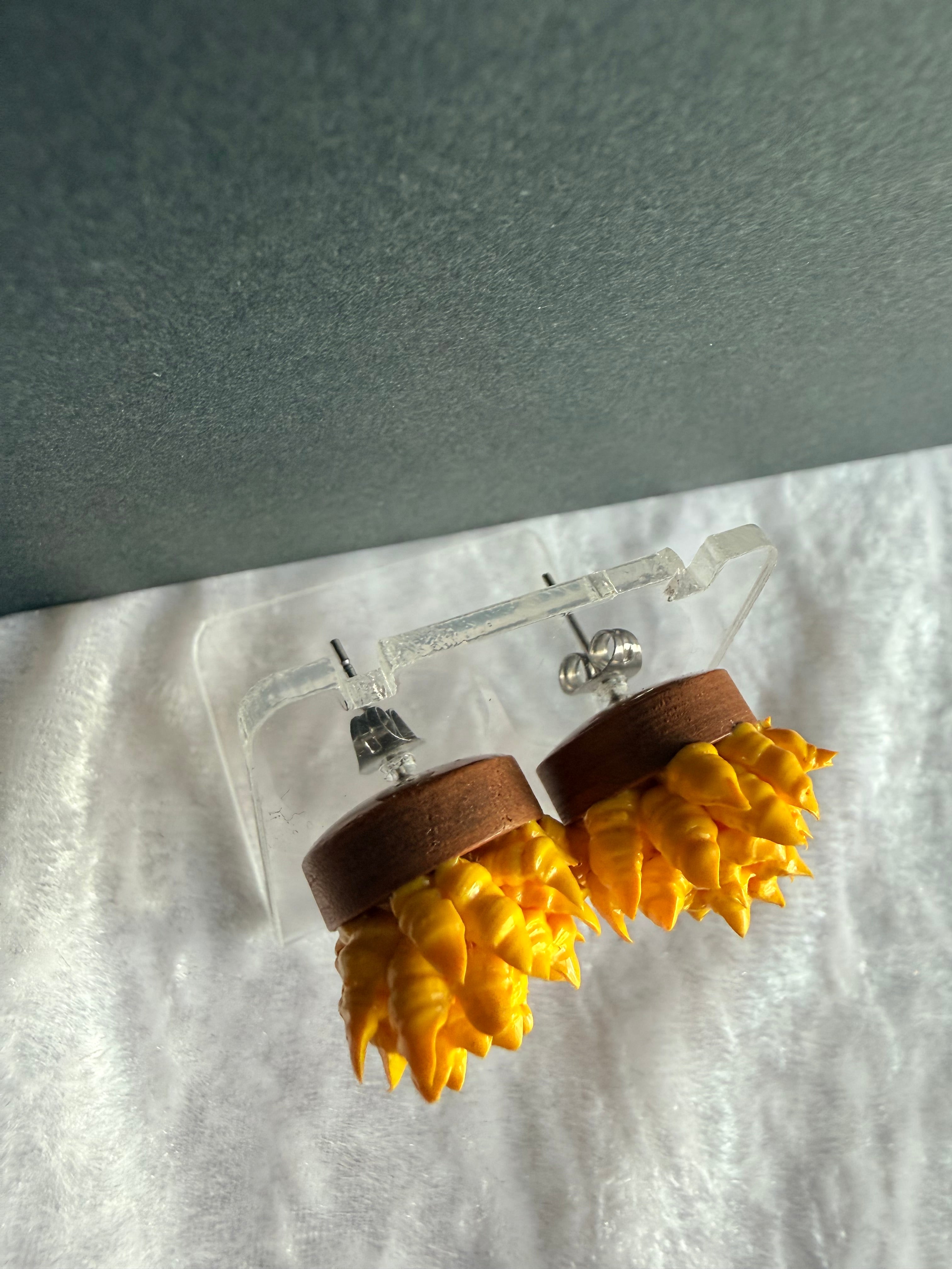 Dandelion Floral Sculpture Earrings