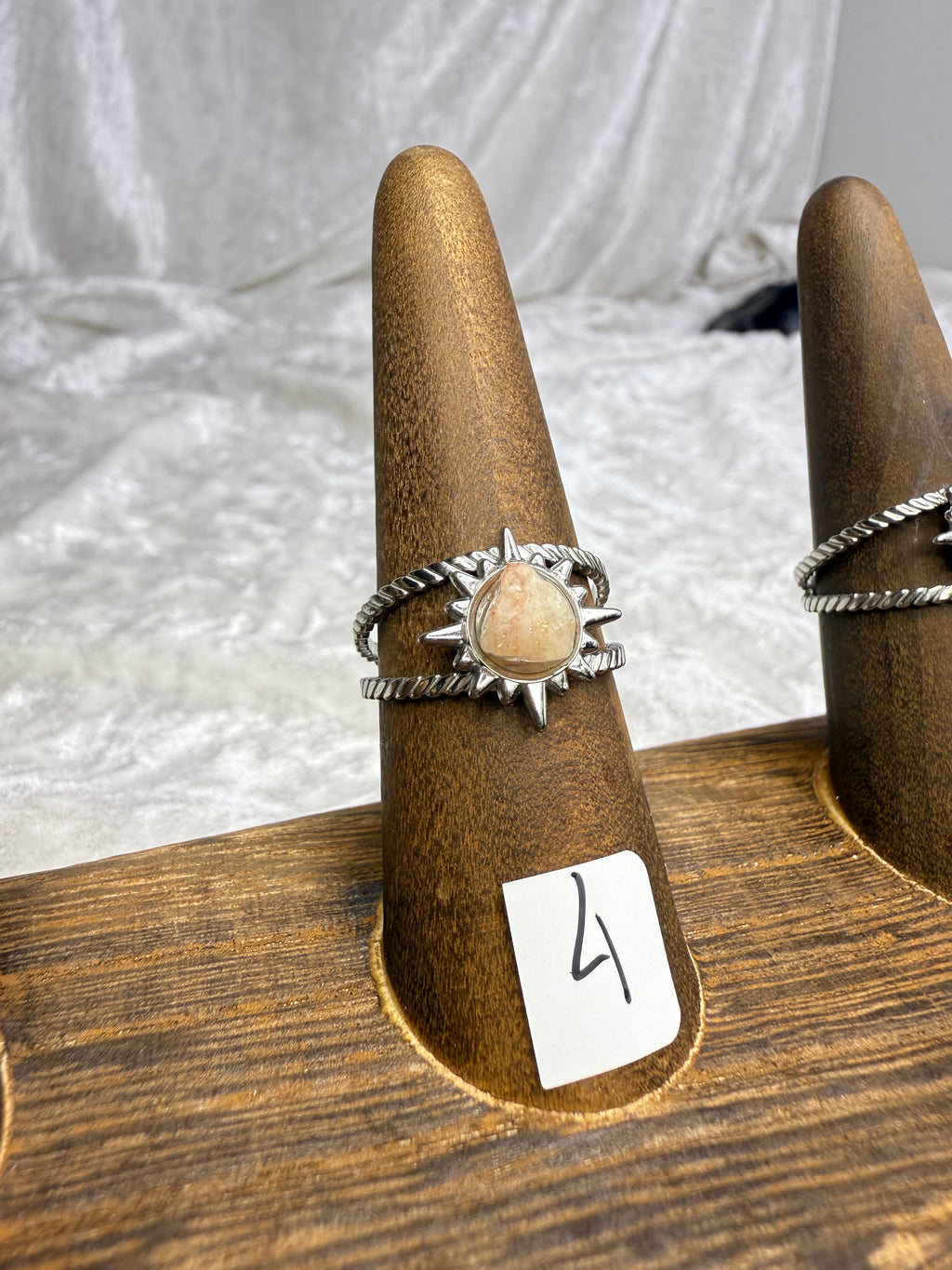 One-of-a-Kind Raw Sunstone Ring #4 | Handmade Adjustable Hypoallergenic Crystal Jewelry