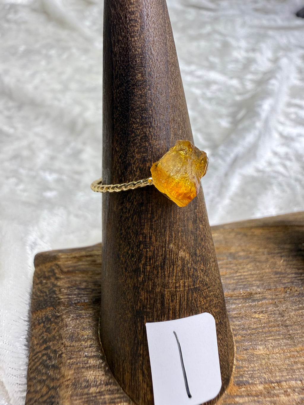 One-of-a-Kind Raw Citrine Ring #1 | Handmade Adjustable Hypoallergenic Crystal Jewelry