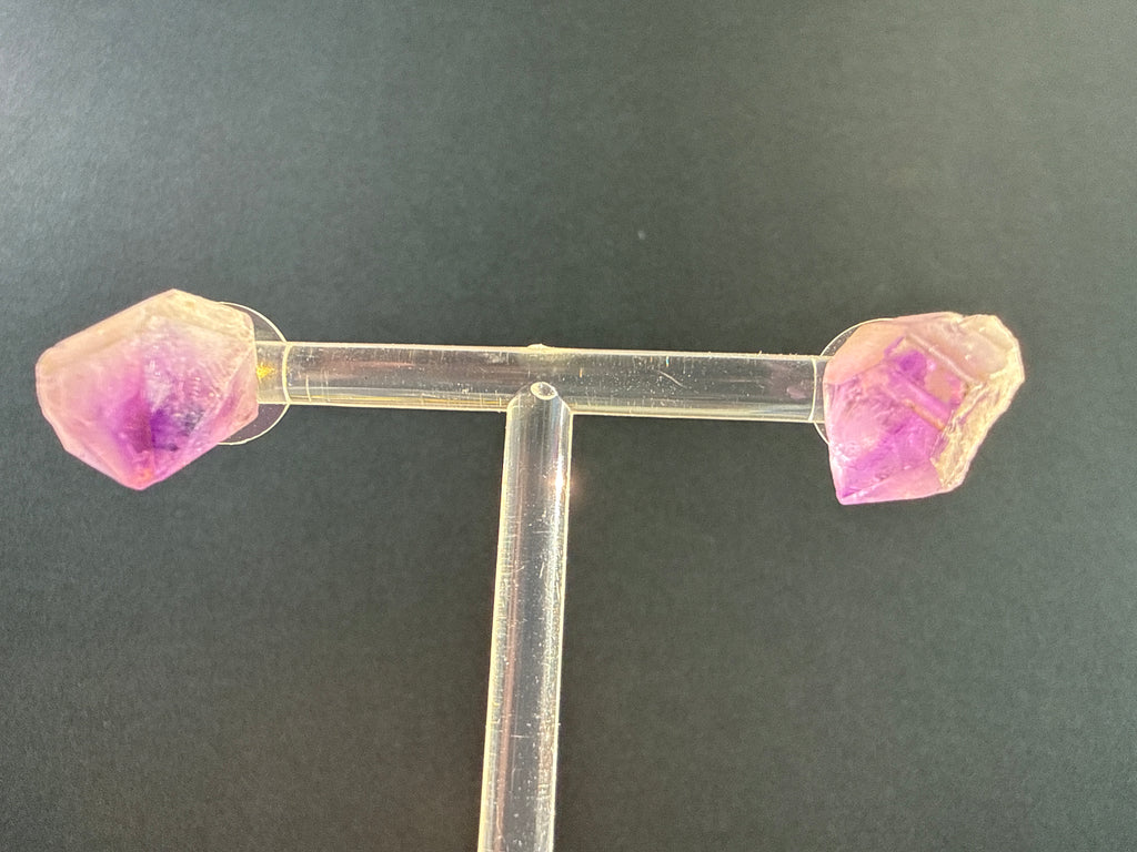 Raw Amethyst Crystal Earrings