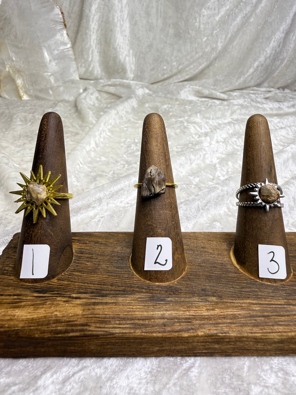 One-of-a-Kind Raw Petrified Wood Ring #3 | Handmade Adjustable Hypoallergenic Crystal Jewelry