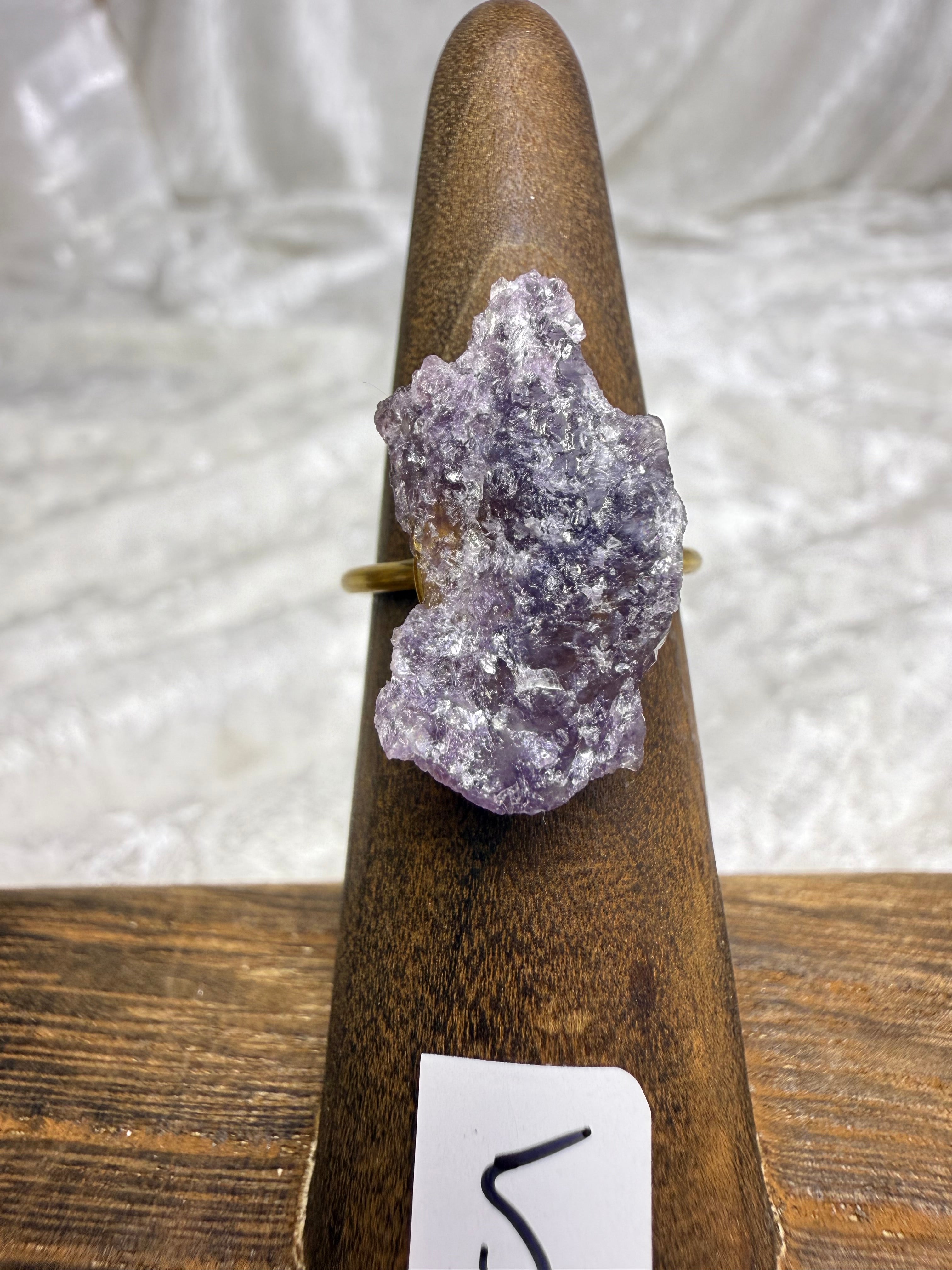 One-of-a-Kind Raw Lepidolite Ring #5 | Handmade Adjustable Hypoallergenic Crystal Jewelry