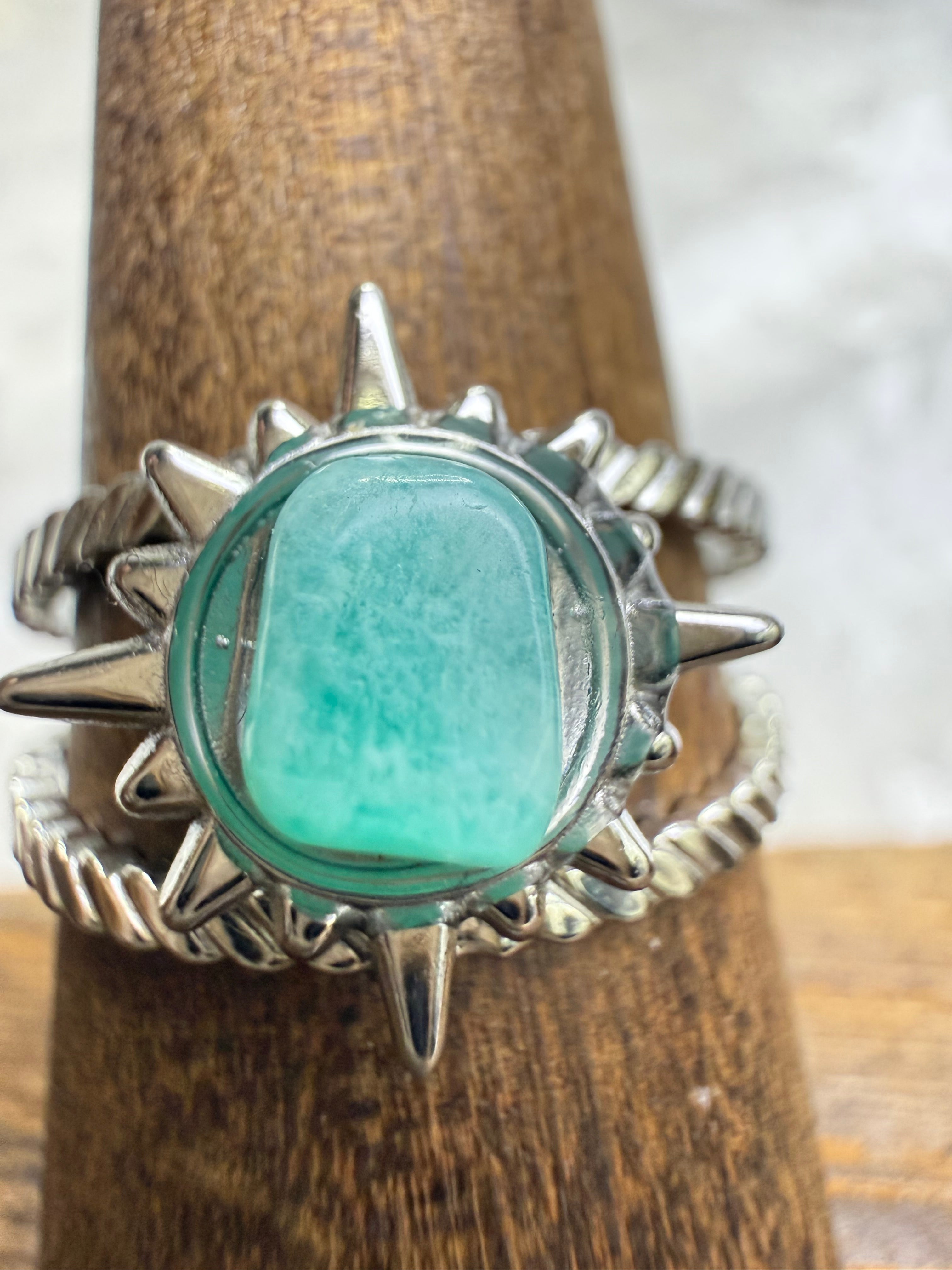 One-of-a-Kind Aquamarine Ring #2 | Handmade Adjustable Hypoallergenic Crystal Jewelry
