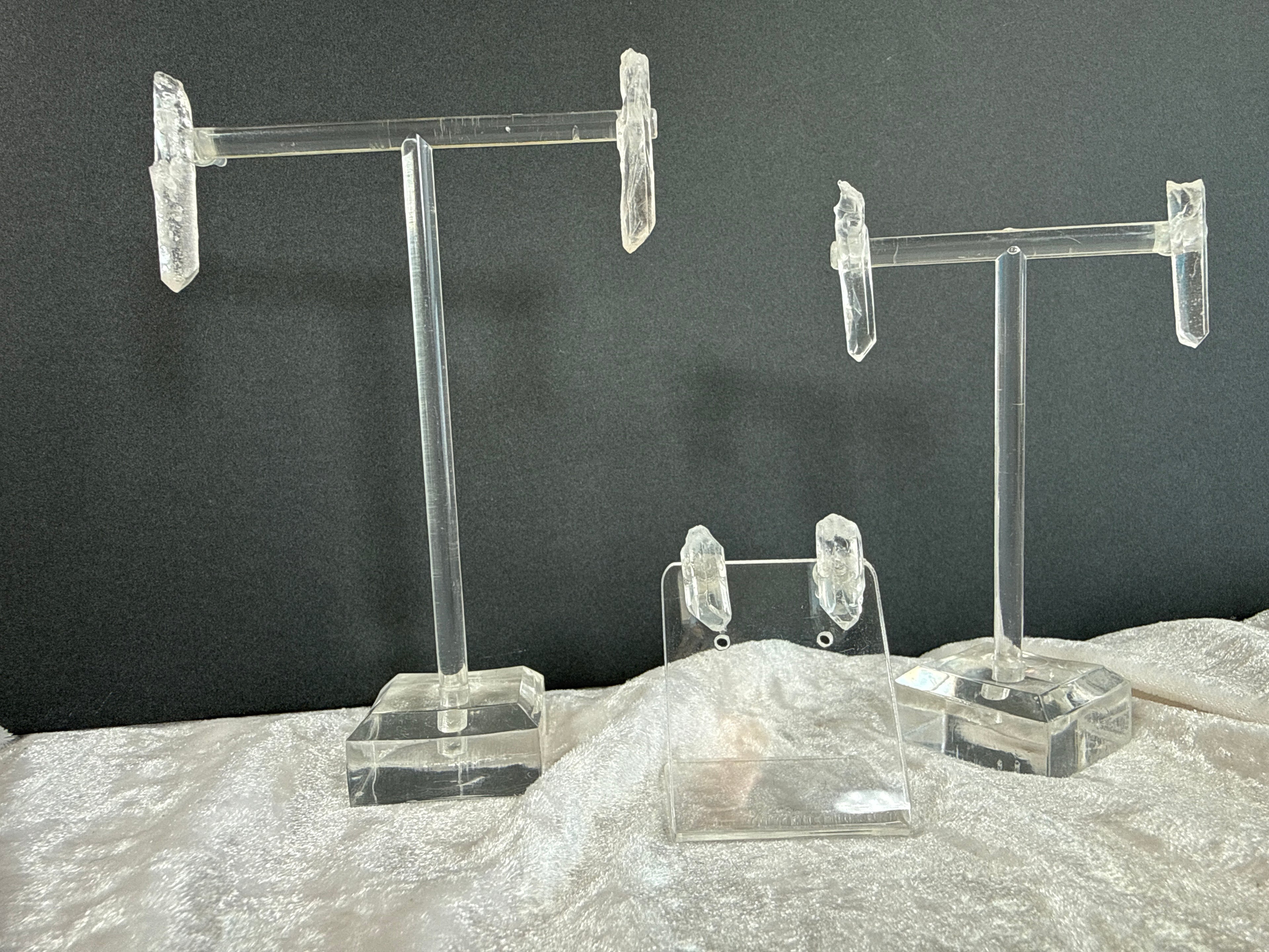Clear Quartz Raw Crystal Earrings