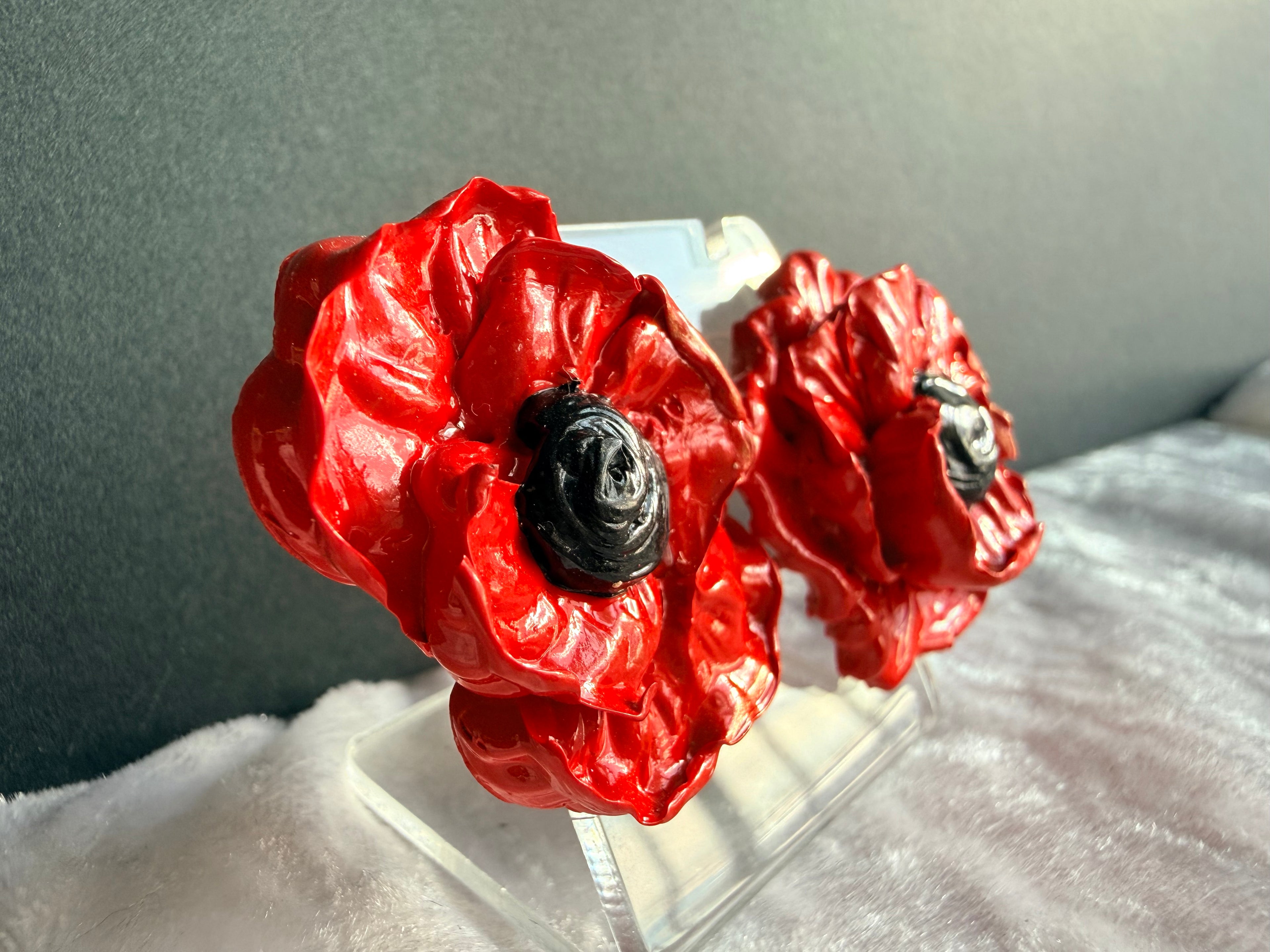 Poppy Floral Sculpture Earrings