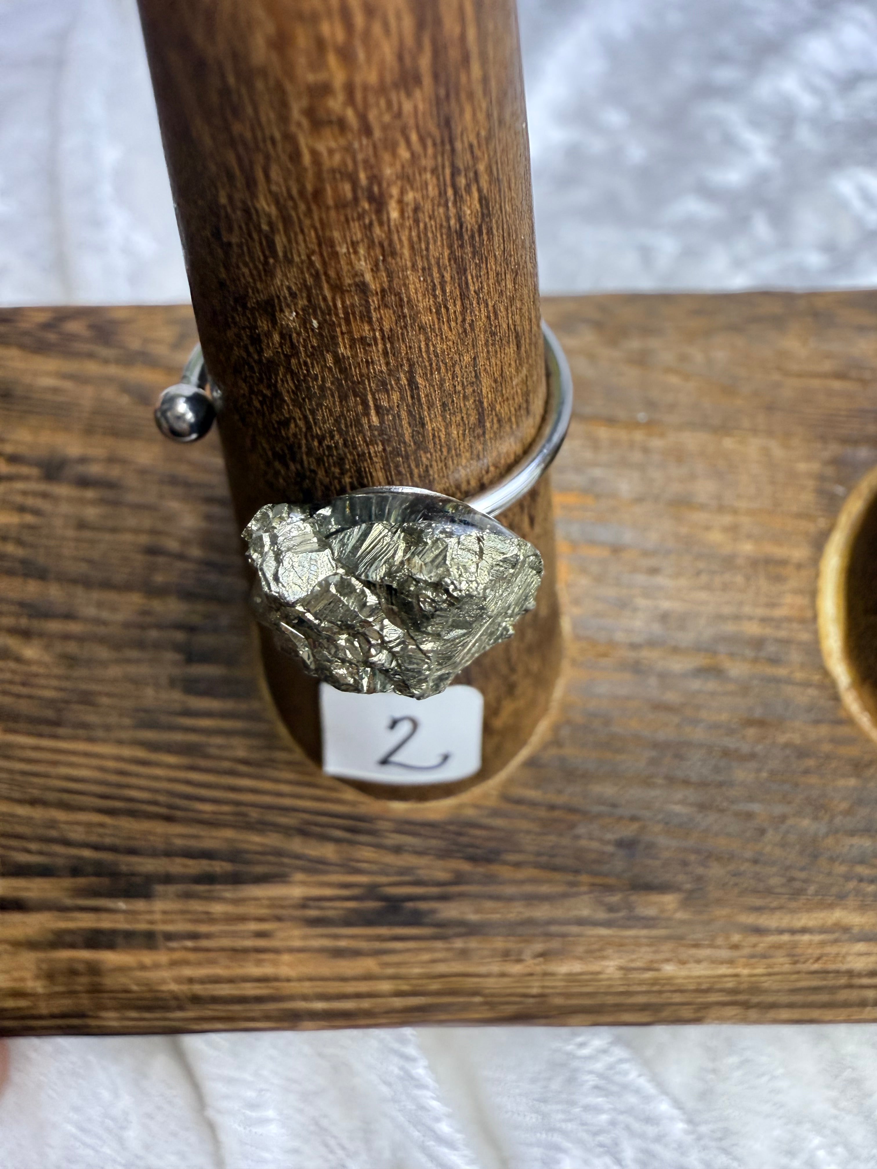 One-of-a-Kind Raw Pyrite Ring #2 | Handmade Adjustable Hypoallergenic Crystal Jewelry