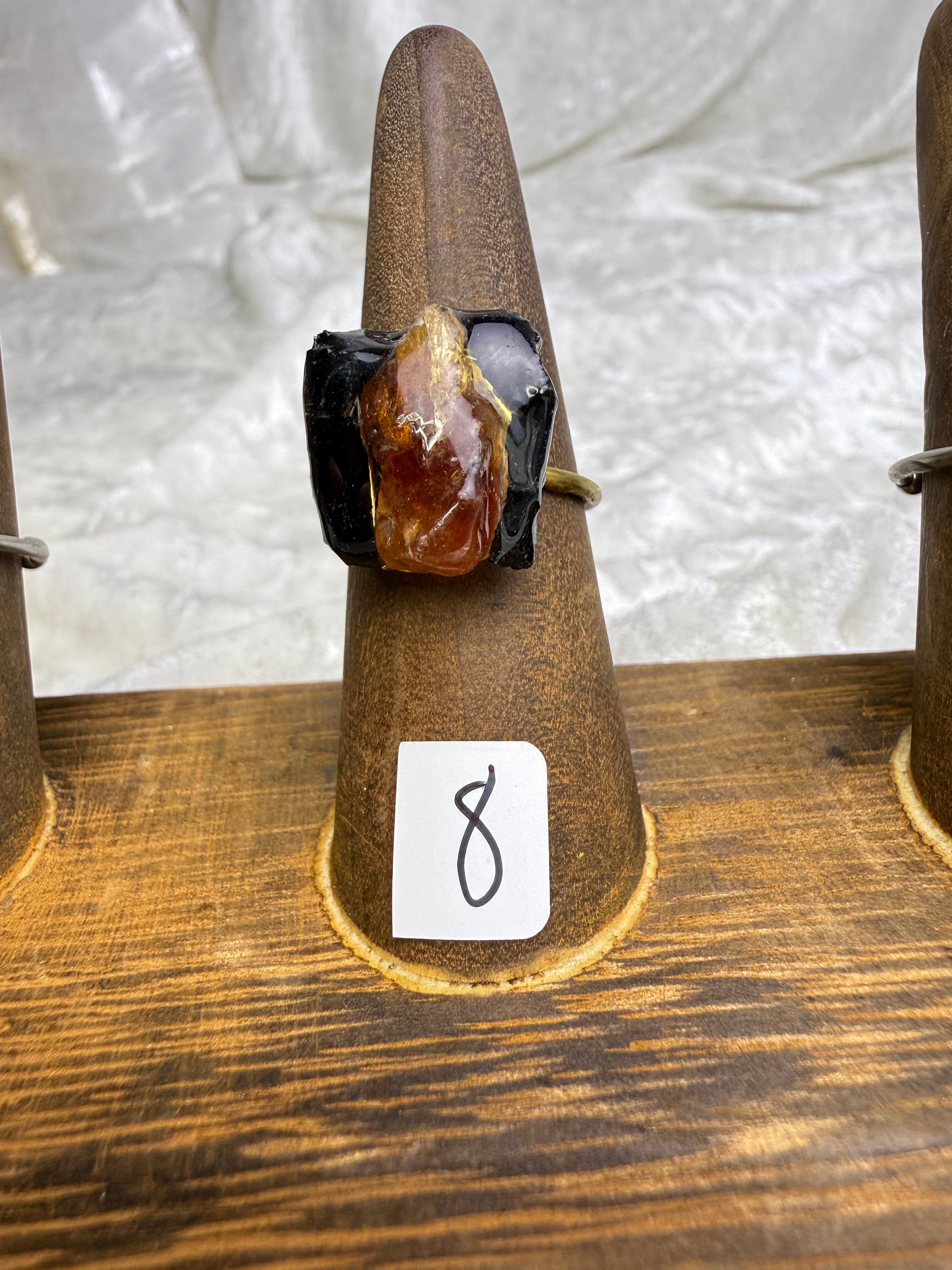 One-of-a-Kind Multi Stone Raw Garnet & Tourmaline Ring | Handmade Adjustable Hypoallergenic Crystal Jewelry