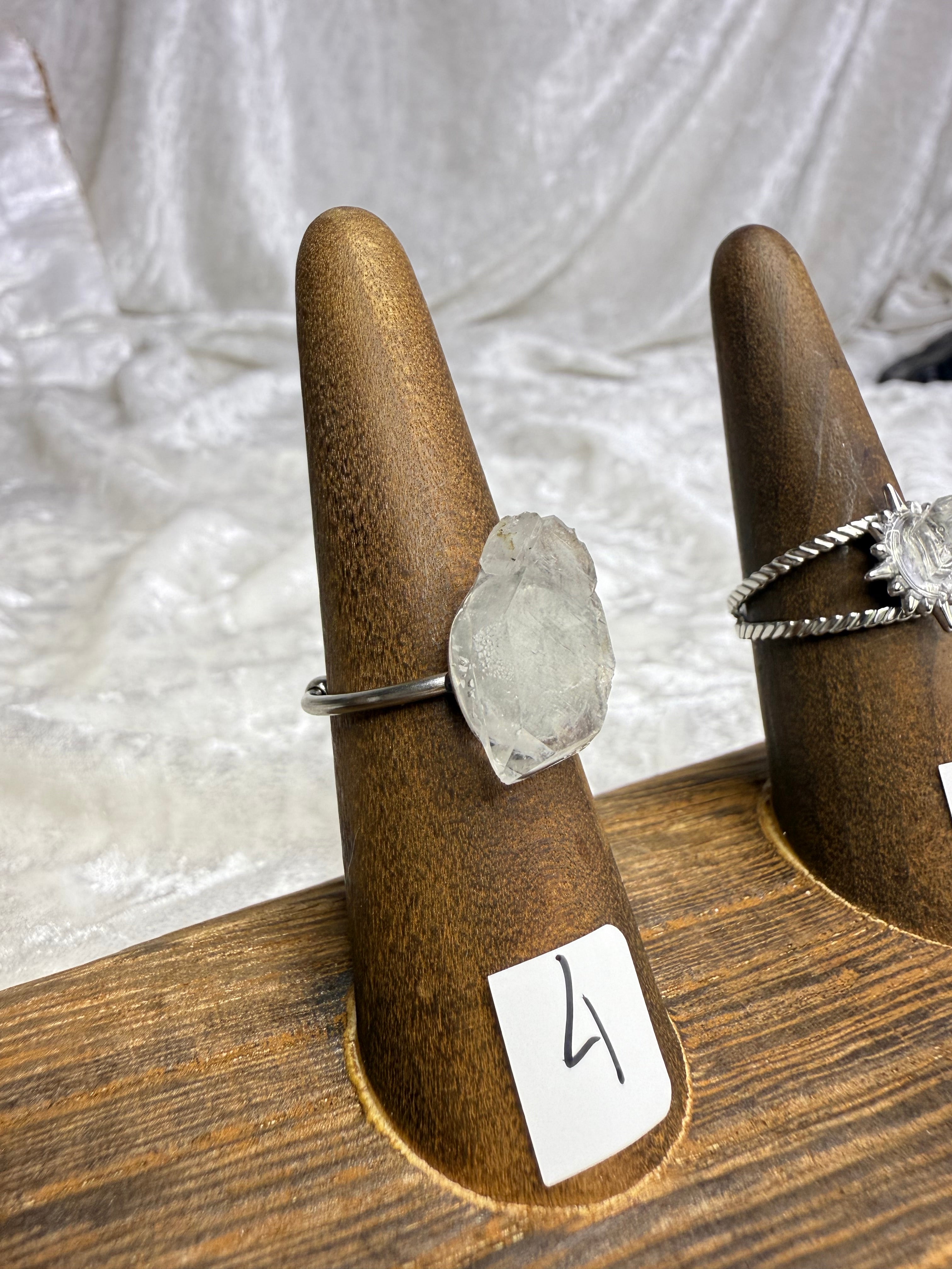 One-of-a-Kind Raw Clear Quartz Ring #4 | Handmade Adjustable Hypoallergenic Crystal Jewelry