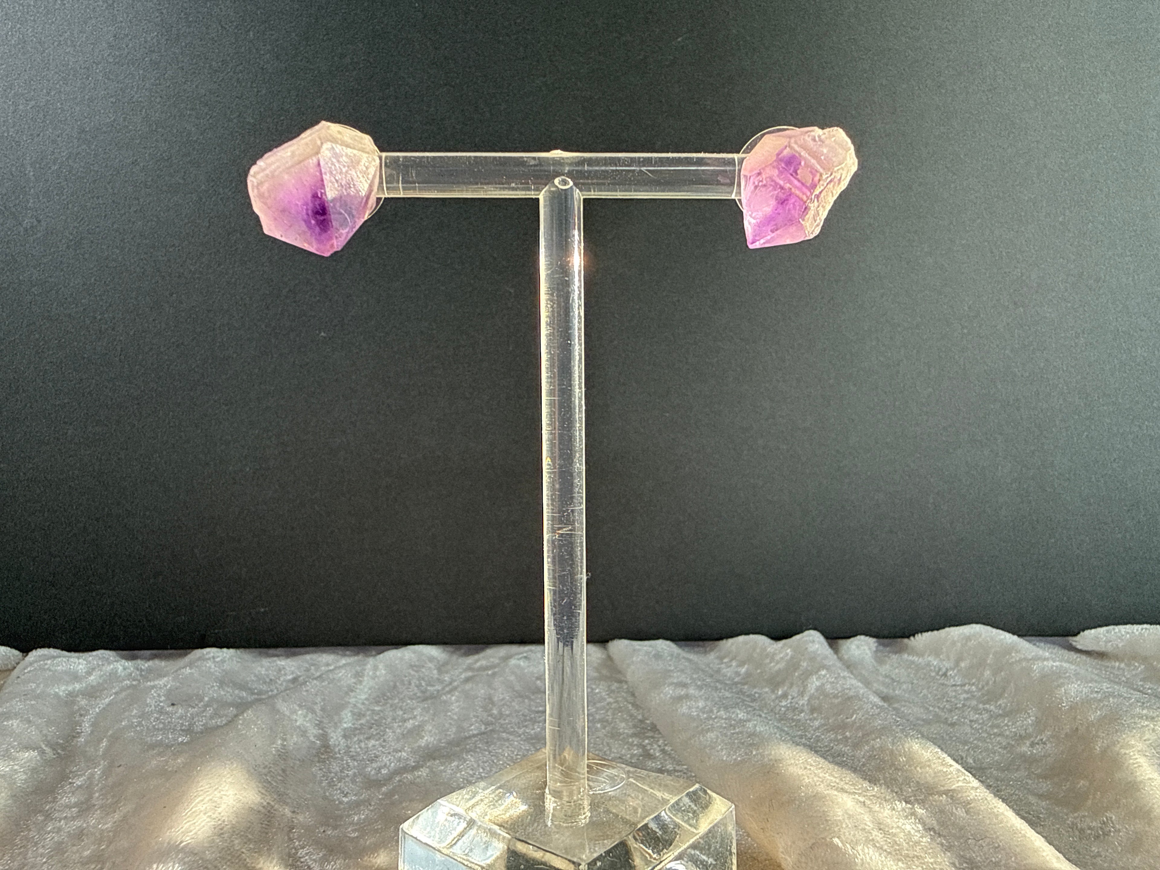 Raw Amethyst Crystal Earrings