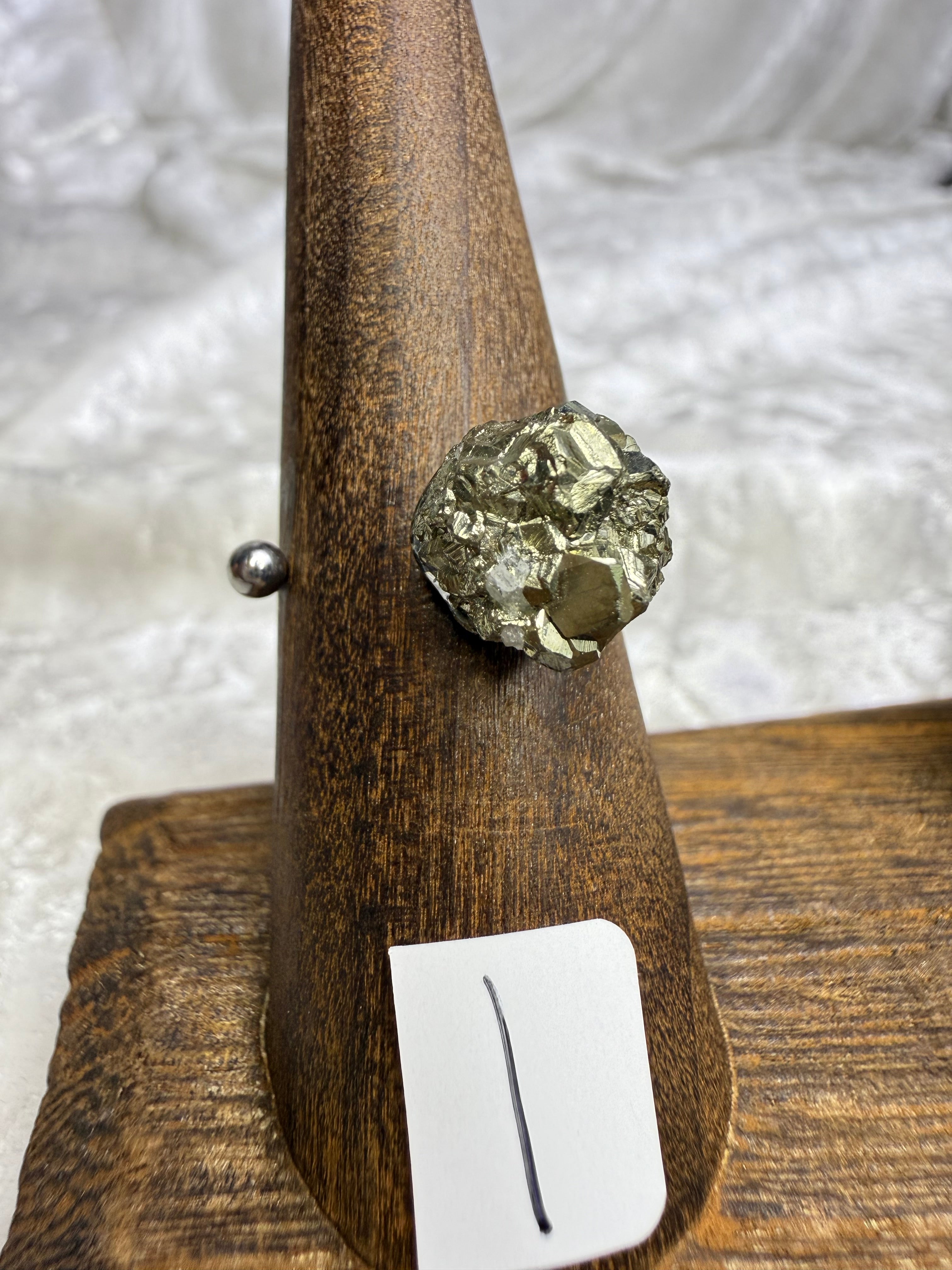One-of-a-Kind Raw Pyrite Ring #1 | Handmade Adjustable Hypoallergenic Crystal Jewelry