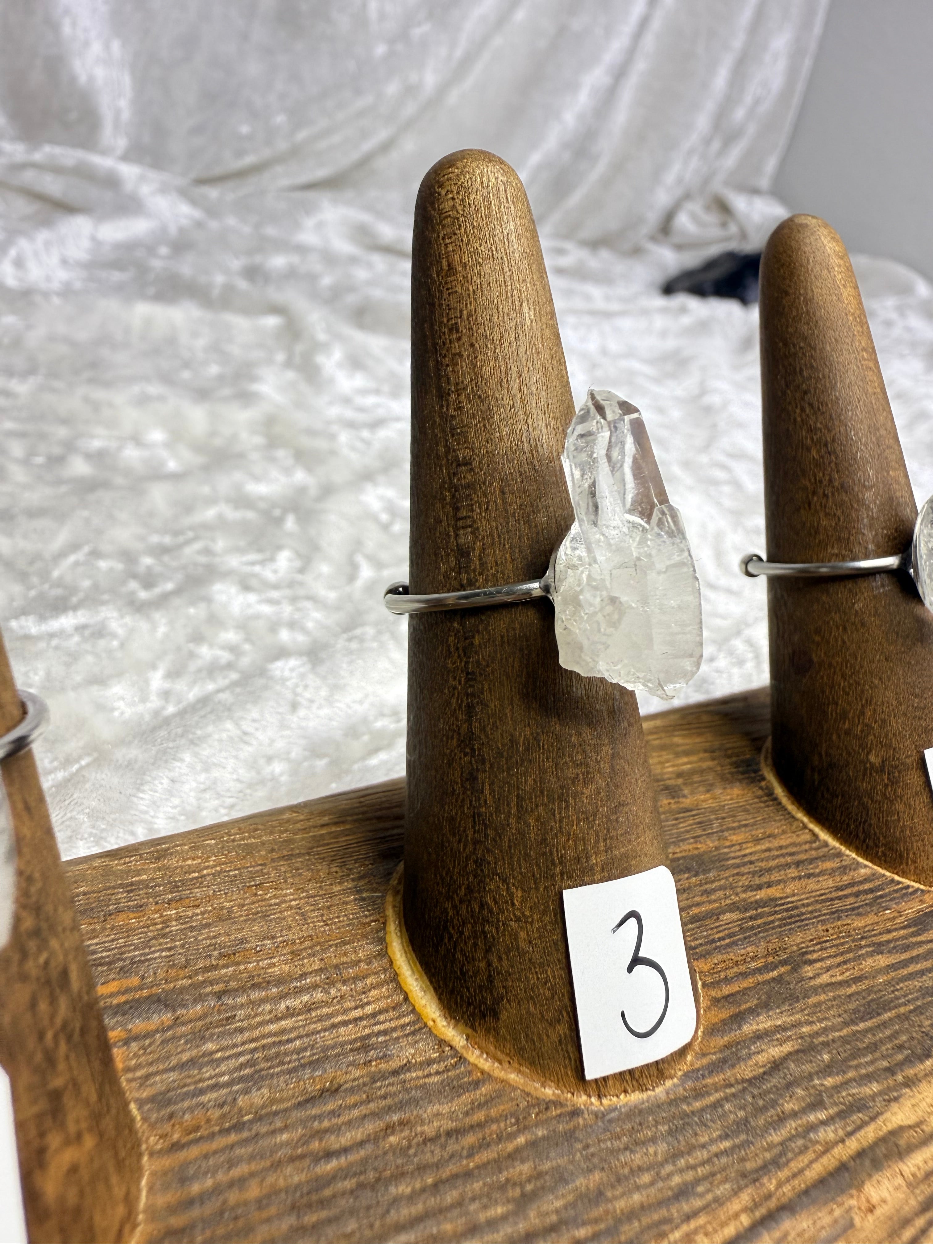 One-of-a-Kind Raw Clear Quartz Ring #3 | Handmade Adjustable Hypoallergenic Crystal Jewelry
