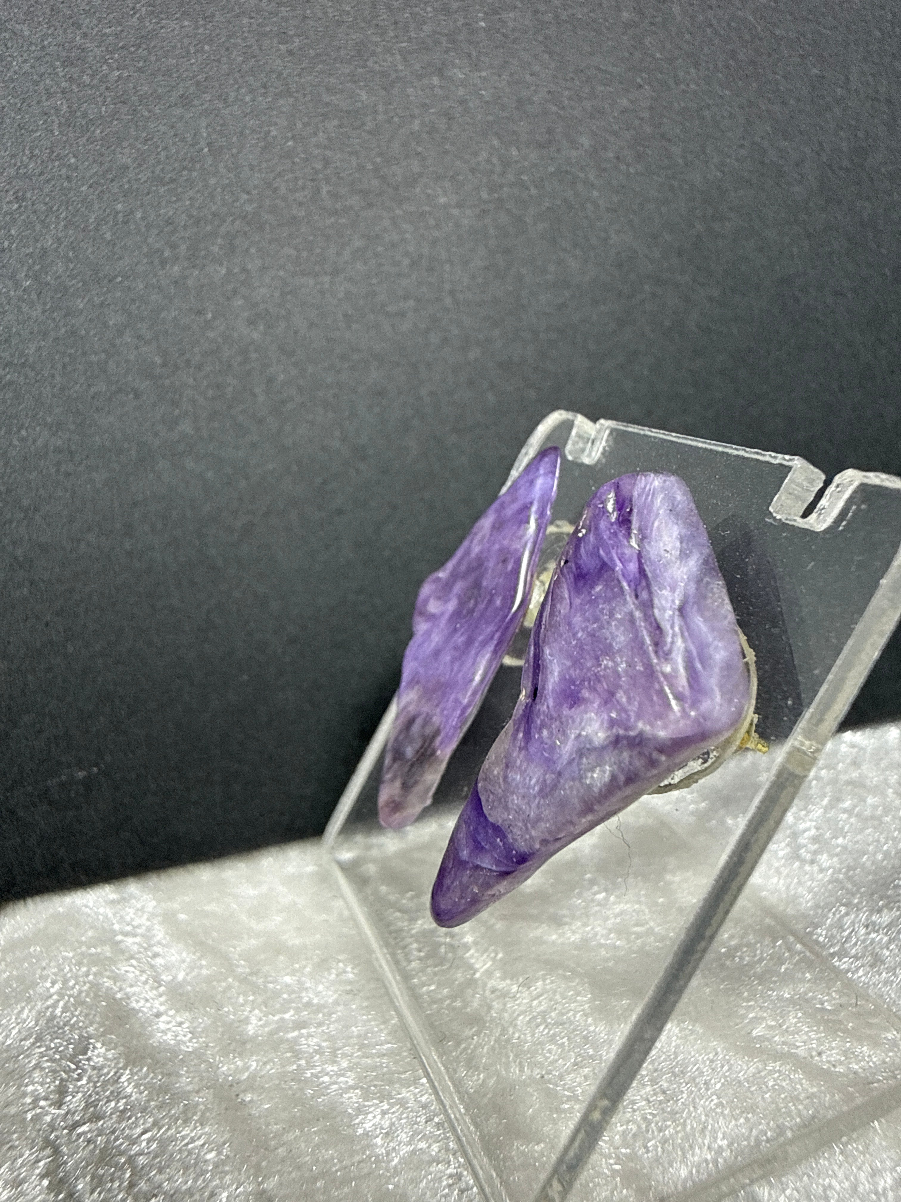 Natural Charoite Crystal Earrings