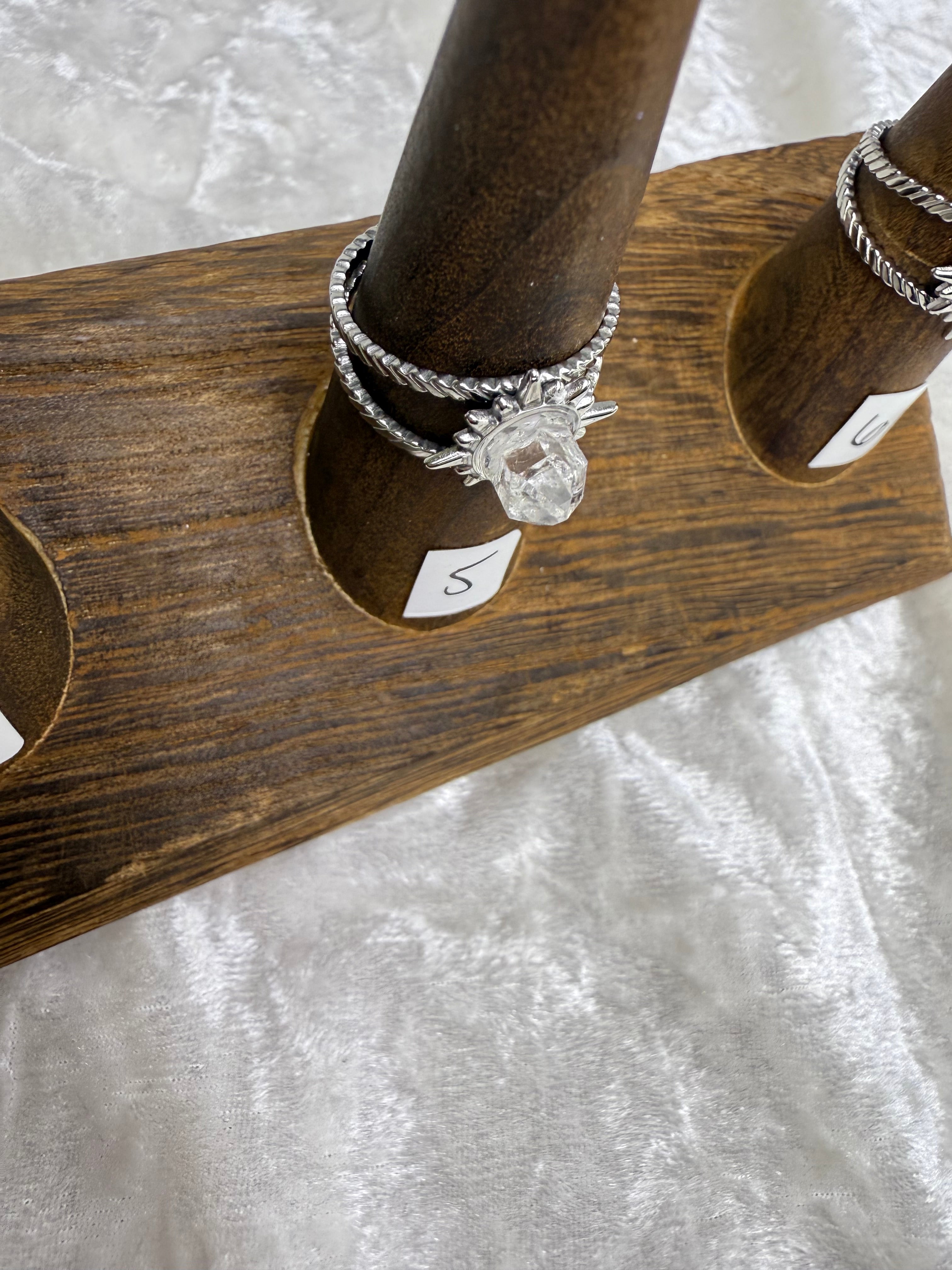One-of-a-Kind Raw Clear Quartz Ring #5 | Handmade Adjustable Hypoallergenic Crystal Jewelry