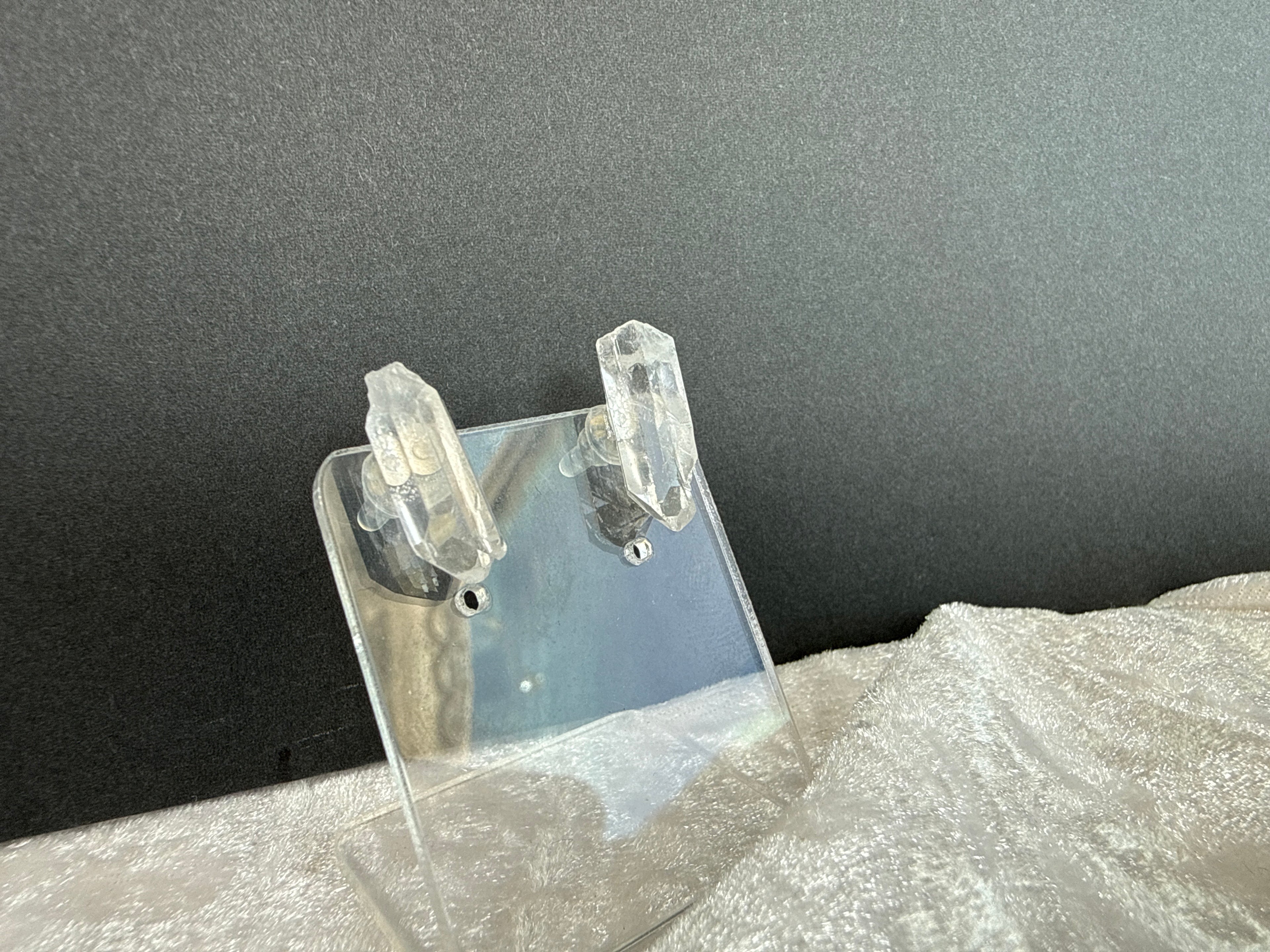 Clear Quartz Raw Crystal Earrings