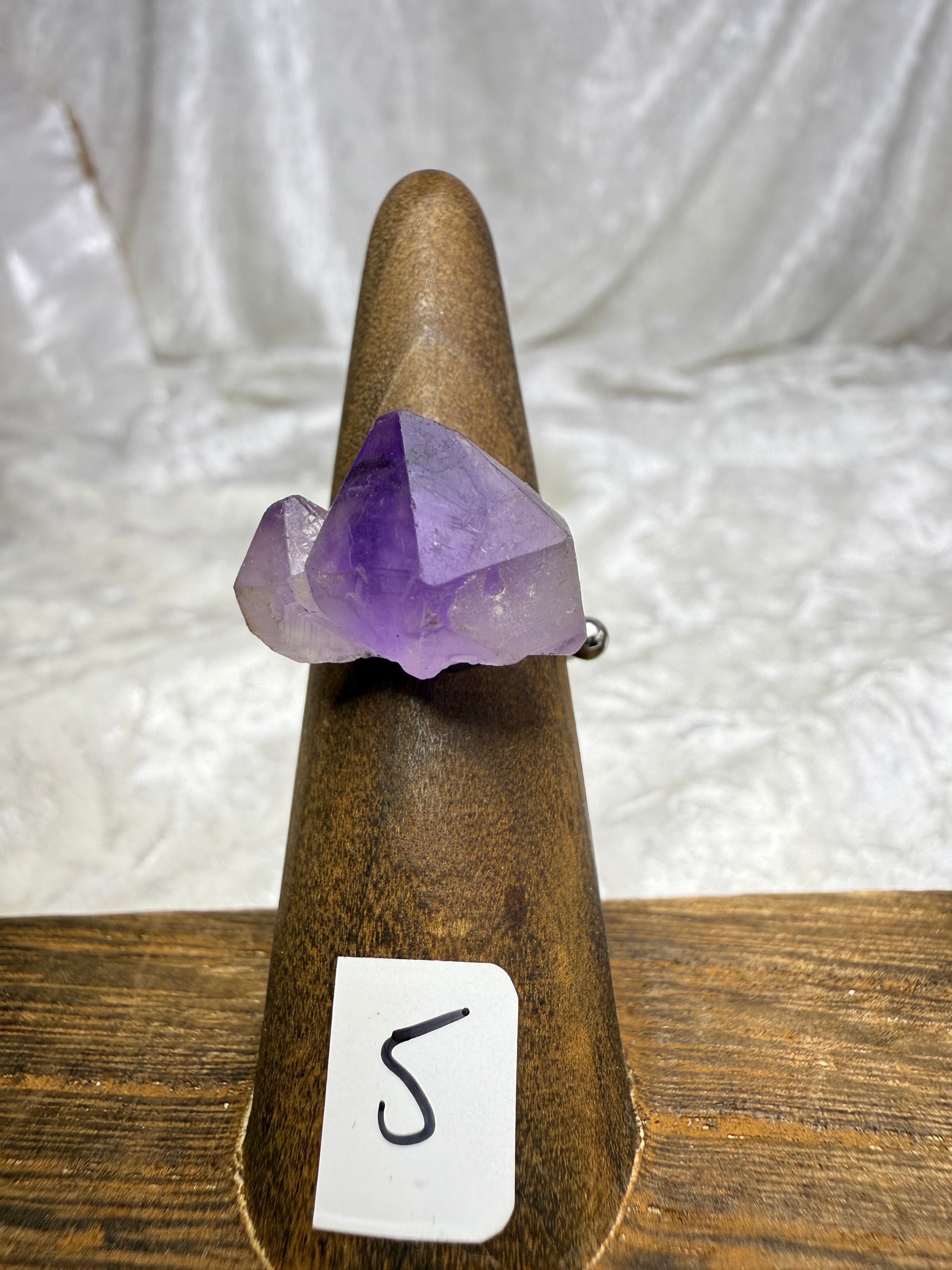 One-of-a-Kind Raw Amethyst Ring #5 | Handmade Adjustable Hypoallergenic Crystal Jewelry